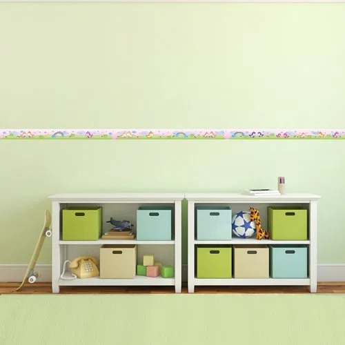 Greca Dulces Unicornios, Longitud: 450 cm, autoadhesiva, para la habitación de los niños