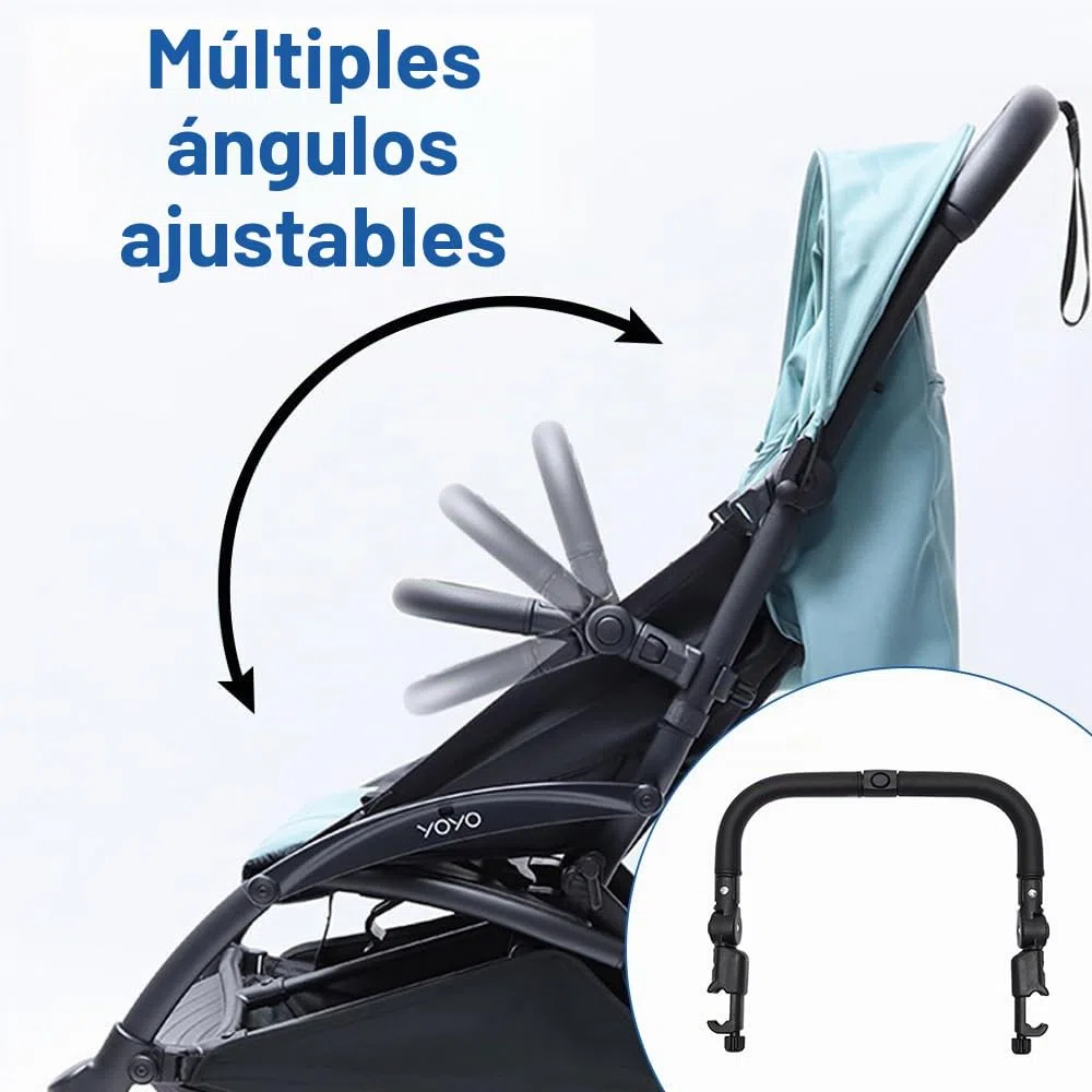 Barras de parachoques universales para cochecito, reposabrazos de cochecito, reposabrazos de ángulo ajustable, manillar protector para la mayoría de cochecitos de bebé, color negro