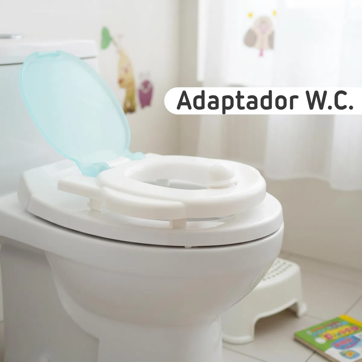 Twinly Foxy - Orinal Bebé 3 en 1 - Orinales Infantiles con Tapa - Inodoro WC Niños con Reductor de Váter Extraíble, Portarrollos y Vaso Interior de Fácil Limpieza (Azul)