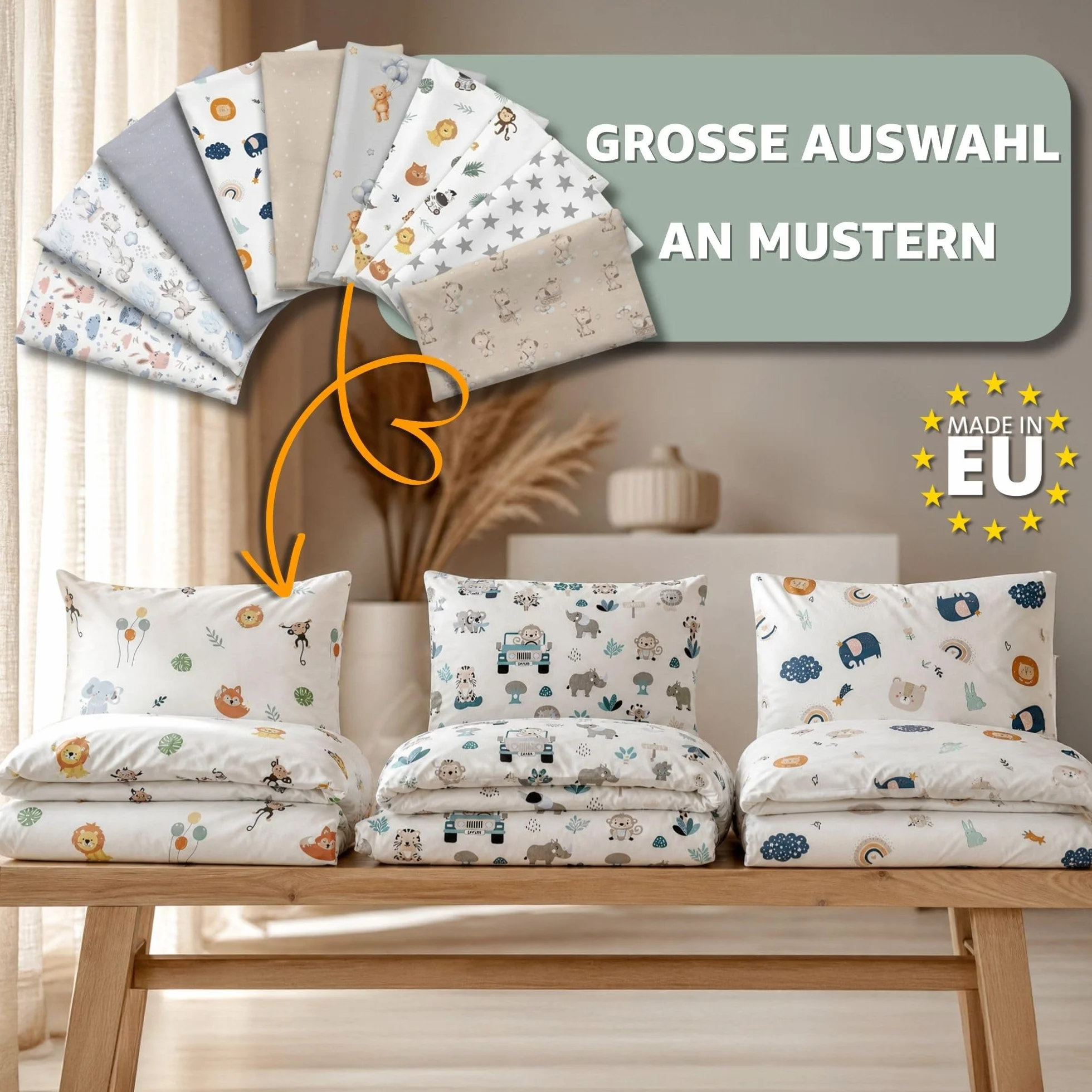 Totsy Baby Funda nordica Infantil 100x135 cm para Cuna 70 - algodón Saco nordico y Cubre de edredon Cama para niños y niñas Juego Fundas para edredón 100 x 135 cm con Almohada 60 x 40 cm Oeko-Tex