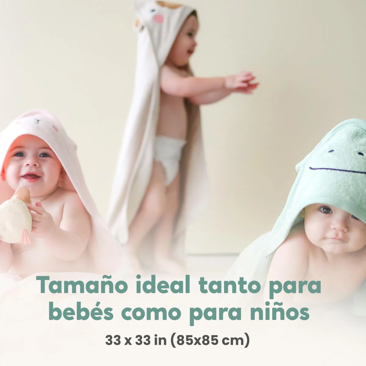 CuddleBug Set de Capa de Baño con Capucha y Manopla para Bebé - 100% Algodón Rizo - Toalla Infantil Ultra Suave y Absorbente para Recién Nacidos y Niños (85 x 85 cm) - Frog