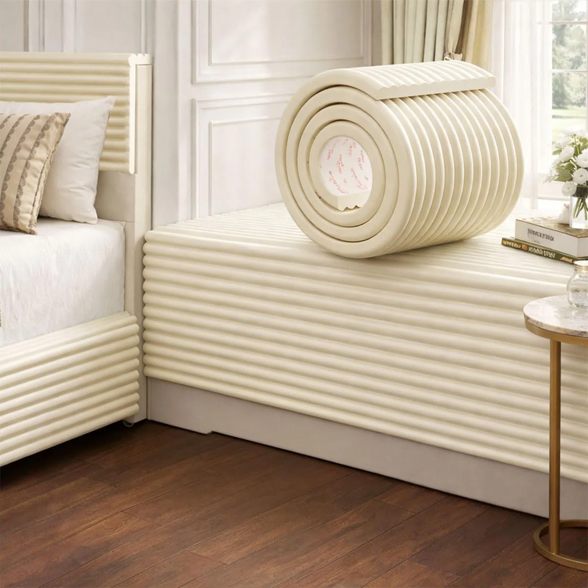 Tapicería de pared autoadhesiva para habitación de los niños, grosor de 1,2 cm, revestimiento de pared, cama, decoración, aislamiento, panel acolchado, protección de pared o cama