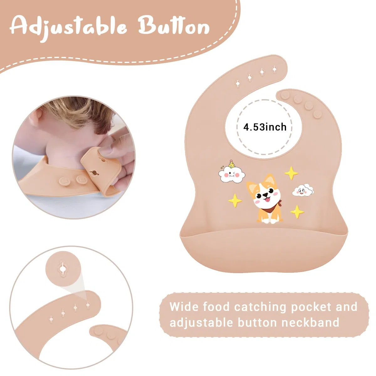 Set de vajilla de silicona para bebé 9 piezas – Plato y cuenco con ventosa, vaso de aprendizaje, cubiertos de silicona, babero y delantal manga larga – Kit BLW antideslizante, apto lavavajillas, plega
