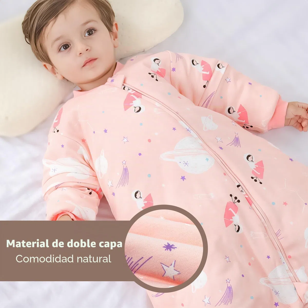 Mosebears Saco de dormir para bebé - 2.5 TOG Saco de Dormir de Algodón Unisex para Bebés,con mangas extraíbles, 18 – 36 meses (Altura 85 – 95 cm)