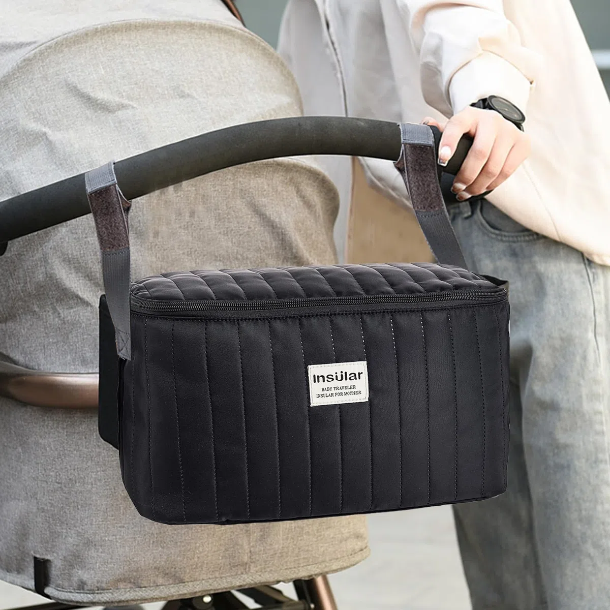 SONARIN Multifuncional Impermeable Bolsa Organizadora de Cochecito,Bolso Carrito Bebe Ligera Organizador para Coches de Paseo Bolsa de Almacenamiento de Cochecito Universal