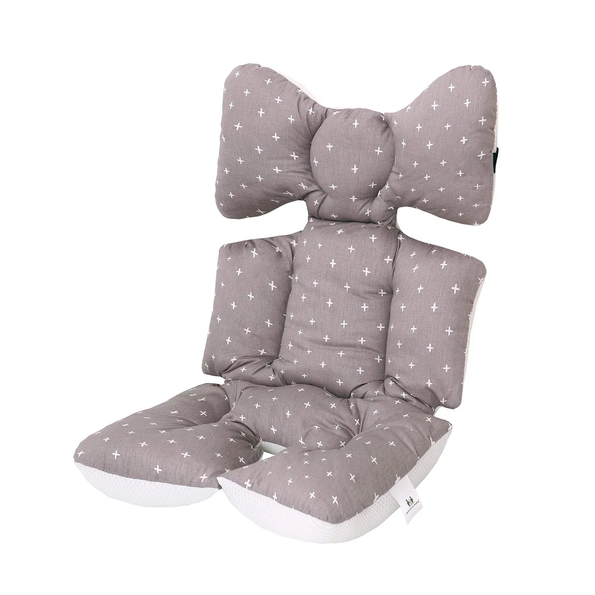Miracle Baby Cojín Carro Bebe, Colchoneta Silla Paseo Universal, Colchoneta Silla Paseo Transpirable 100% Algodón, Colchoneta Silla Bebe Uso de Doble Cara para Bebe,70 * 38cm, Cruz gris