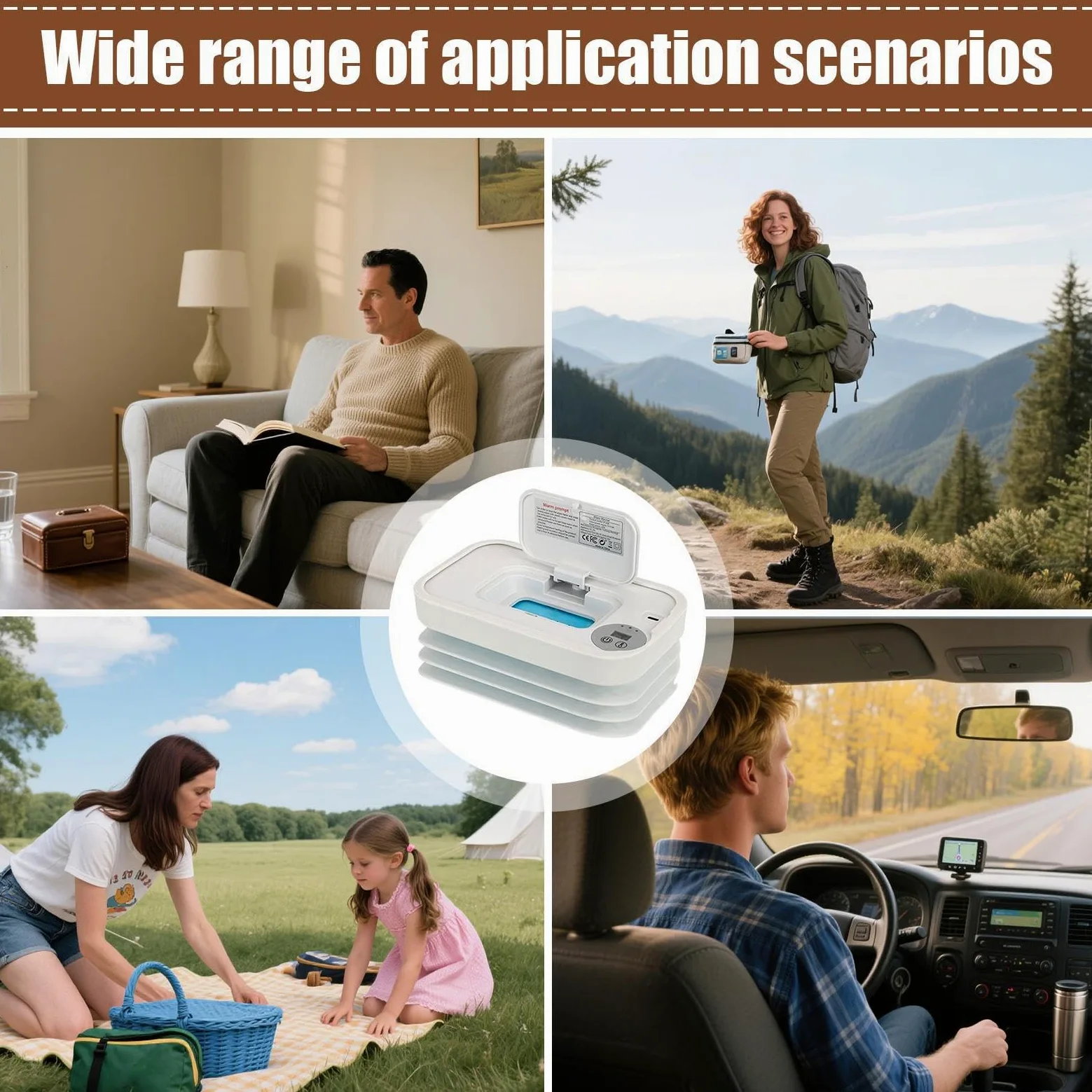 Calentador De Toallitas Húmedas Para Bebé | Calentador Y Dispensador Plegable De Toallitas - Accesorio De Cálido Rápido Para Viajes Trayectos En Coche Y Acampada