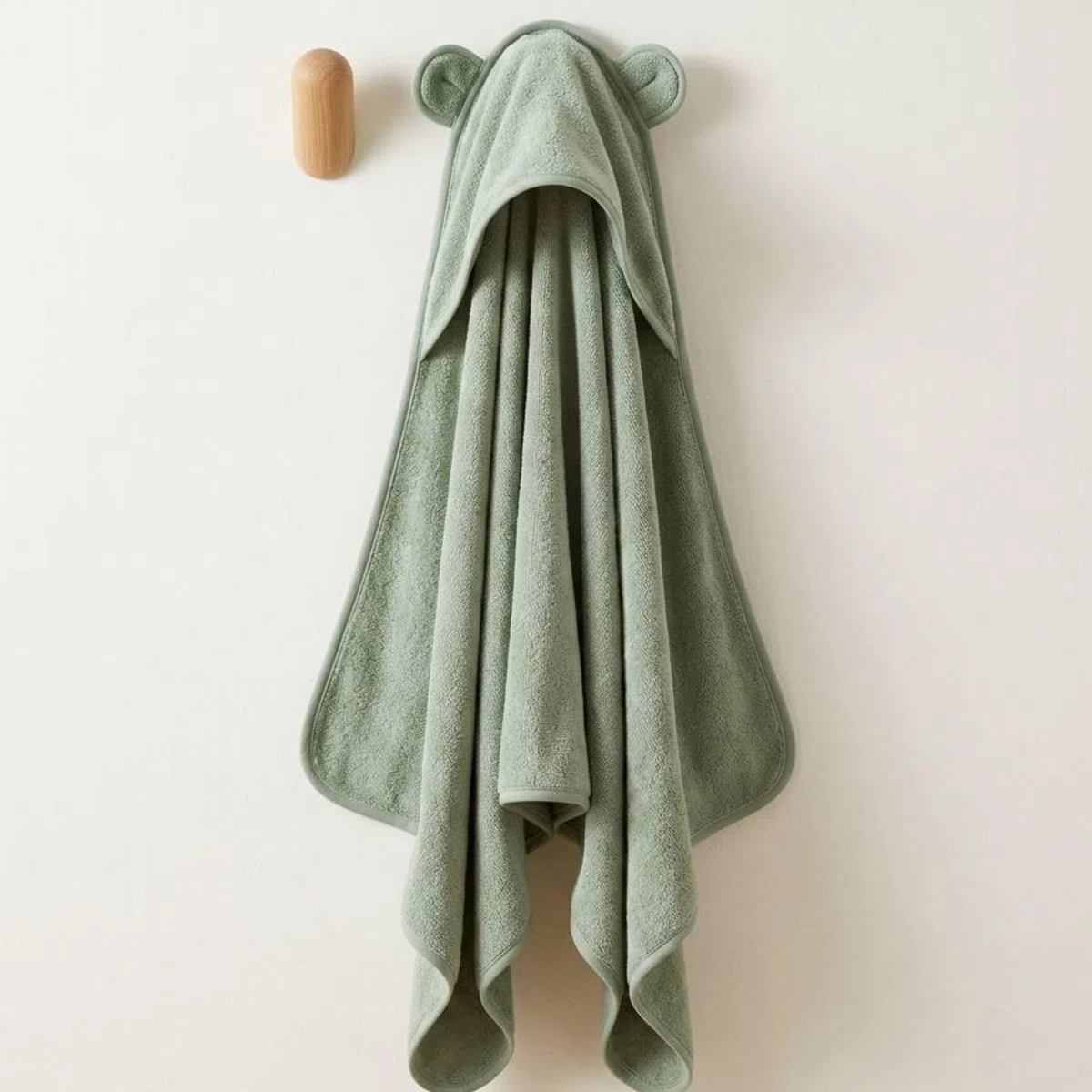 Toalla de Baño con Capucha para Bebé, Niño y Niña, Extra Grande 90x130cm, 100% Bambú 600GSM, Regalo Recién Nacido 0-10 años (Verde)