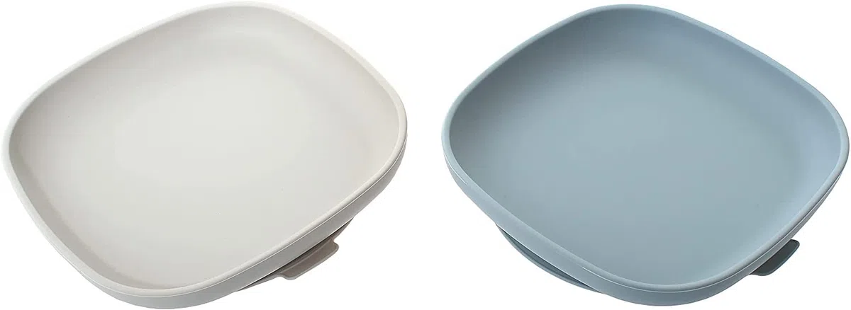 ana baby 2 Pack Silicone Feeding Suction Plates for Babies and Toddlers, BPA Free, Dishwasher, Microwave and Freezer Safe