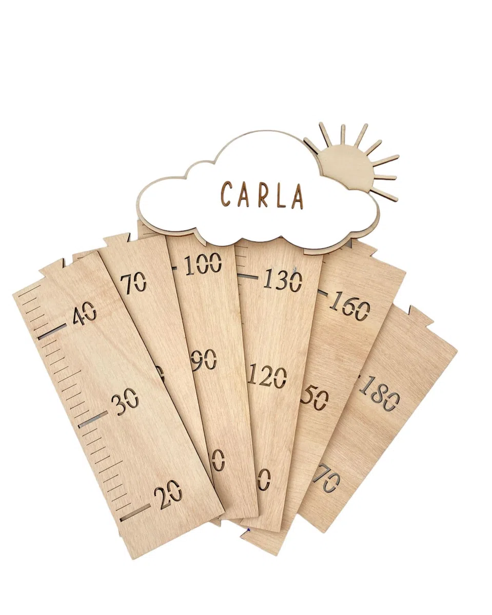 Little_Dreams_ Tabla de Crecimiento Infantil Madera NOMBRE PERSONALIZABLE.Regla para Gráfica de Altura Colgar en la Pared regla para niños y niñas medidor madera