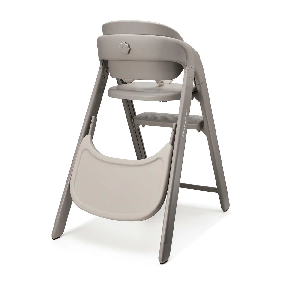Kinderkraft TINO Trona 3 en 1, Ajustable, Reposapiés y Asiento Regulables, Arnés 5 Puntos, Bandeja Extraíble, Plegable, Fácil de Limpiar, Crece con el Niño, Beige