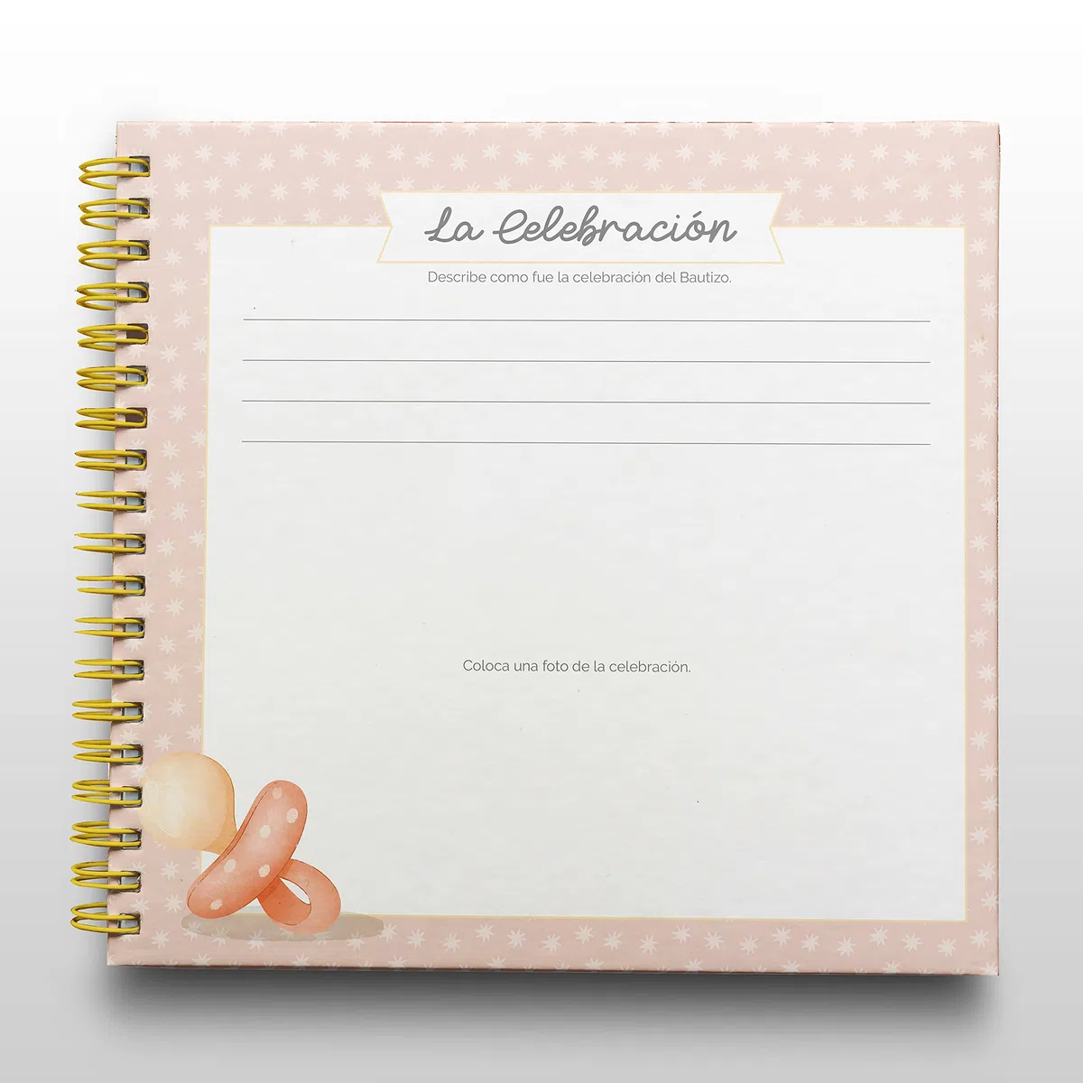 Libro de Firmas Bautizo Niña Personalizado - Tamaño 25 x 21 cm. Personalización del Álbum en Portada Foto y Nombre - 60 Páginas Impresas a Color. ONEPERSONAL (Libro bautizo niña)
