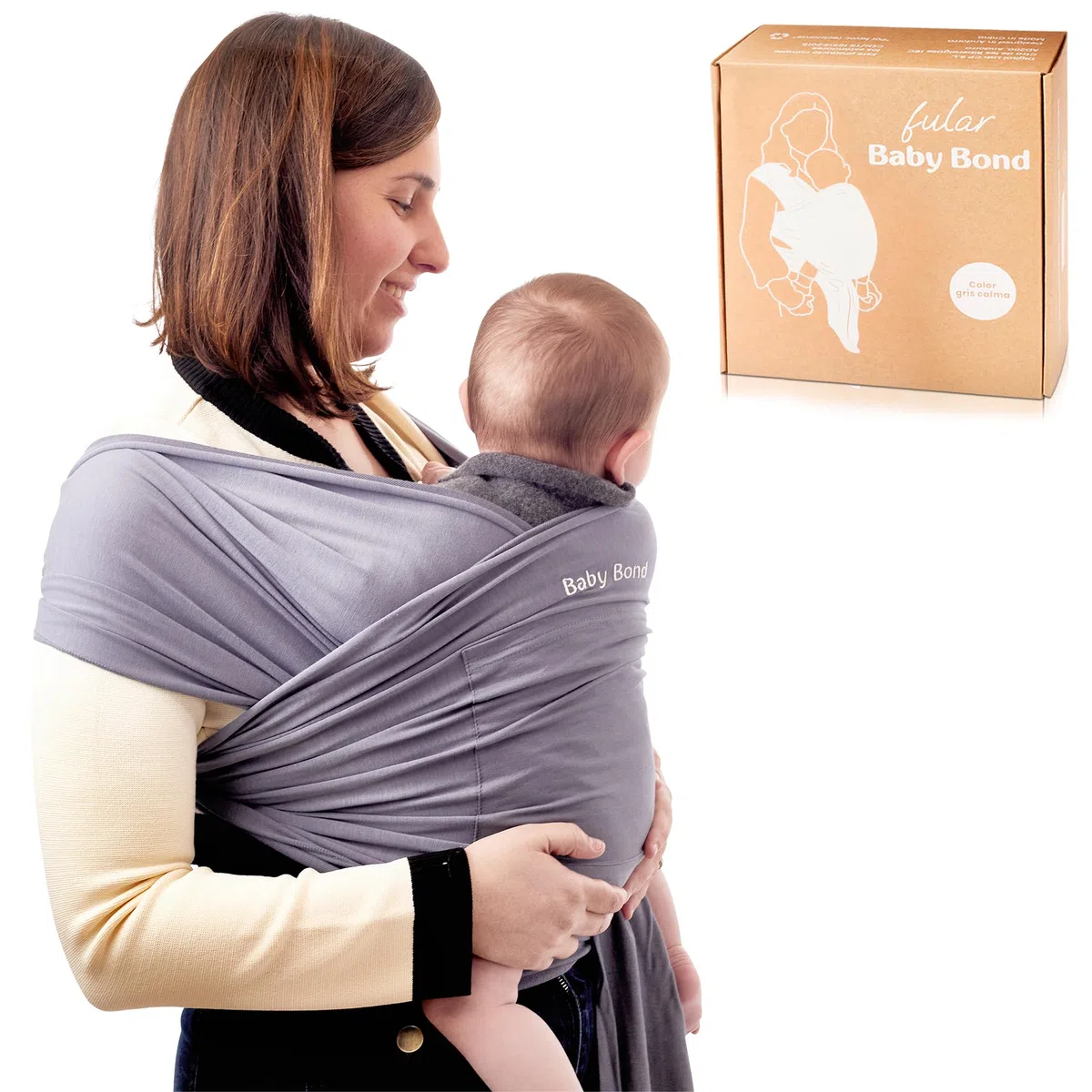 Fular Portabebés Ergonómico – Tejido Suave de Materiales Naturales | Transpirable, Fácil de Poner y con Bolsillo | Desde Recién Nacido hasta 15 kg | Talla Única – Calma a tu Bebé y Libera tus Manos