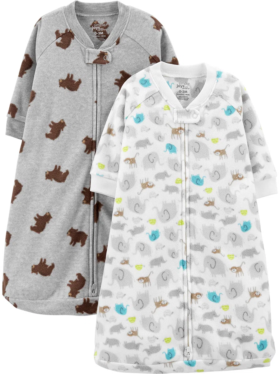 Simple Joys by Carter's 2-Pack Microfleece Long-Sleeve Sleepbag Manta portátil Unisex bebé (Pack de 2)