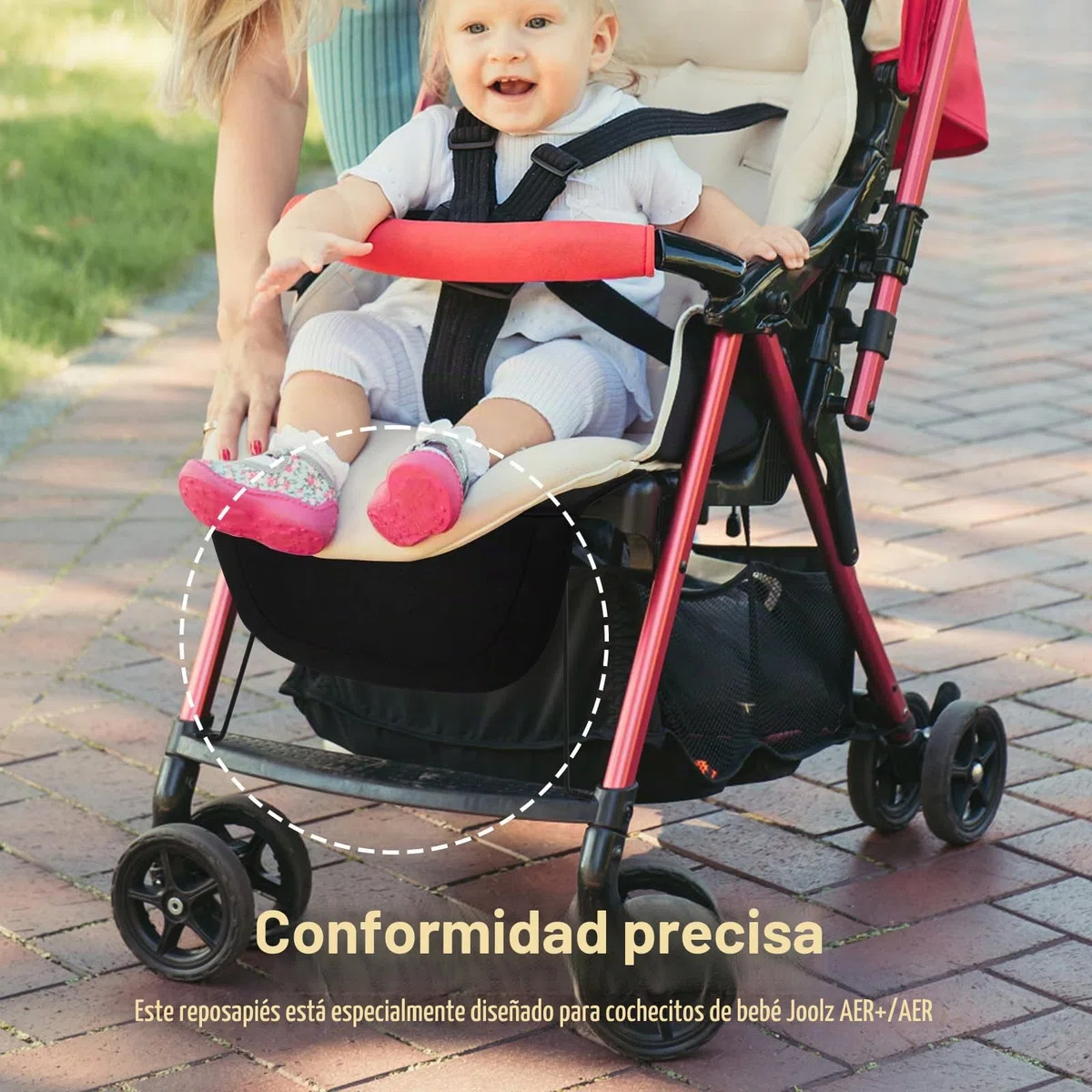 Reposapiés para cochecito de bebé, reposapiés extendido, pedal de asiento extendido, transpirable, duradero, reposapiés, accesorios para cochecitos para niños AER+/AER (negro)