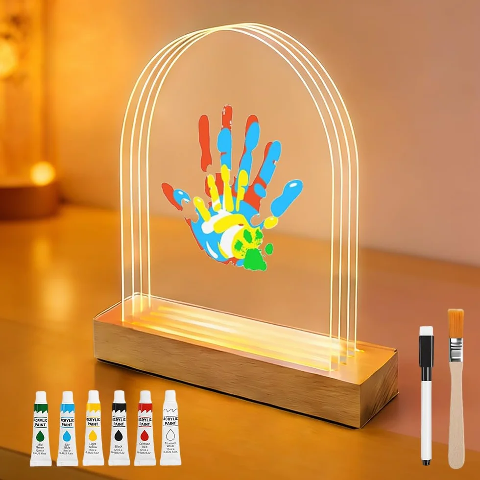 Set de Huellas Familiares para 5 Personas, Huellas de Manos Familiares marco, Huellas Bebe Recien nacido, Regalo Único para Padres y Bebés, Decoración del Hogar(Blanco)