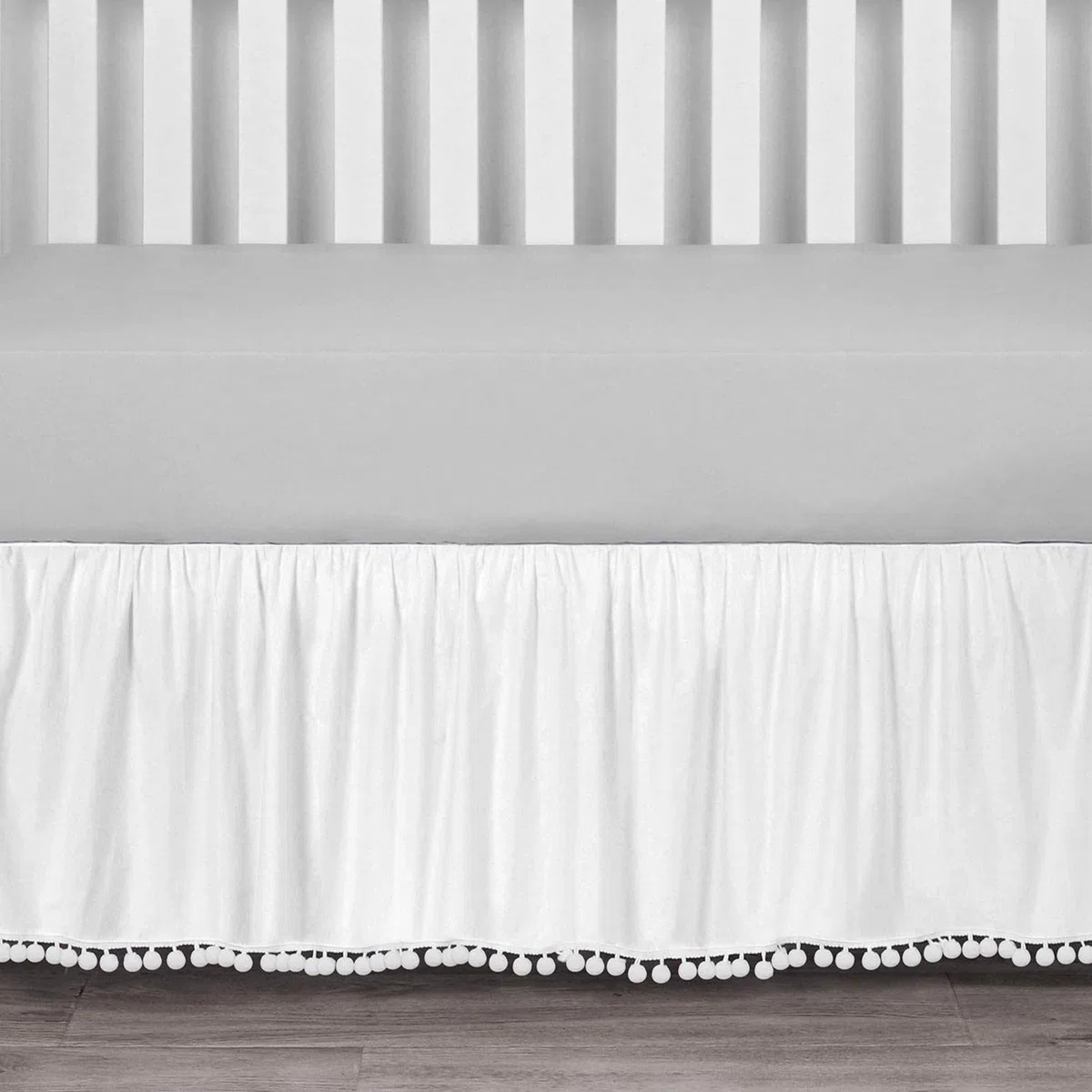 Volante de Polvo de Cuna - Falda de Cuna para bebés, niños y niñas - Falda de Cuna de 28 "X 52" Hecha con Tela para Llevar al bebé a la habitación del bebé cálida y acogedora