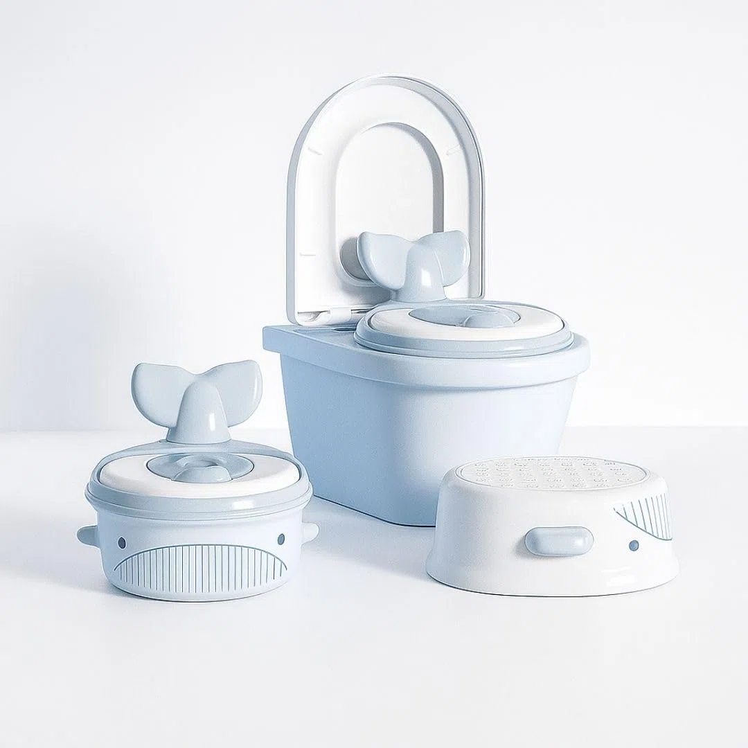 Orinal Infantil 3 en 1 | Tapa Extraíble con Reductor WC y Escalón | Asiento Acolchado | Antideslizante | Protección Antisalpicaduras | Retrete Portátil Bebé | Fácil de Limpiar y Guardar