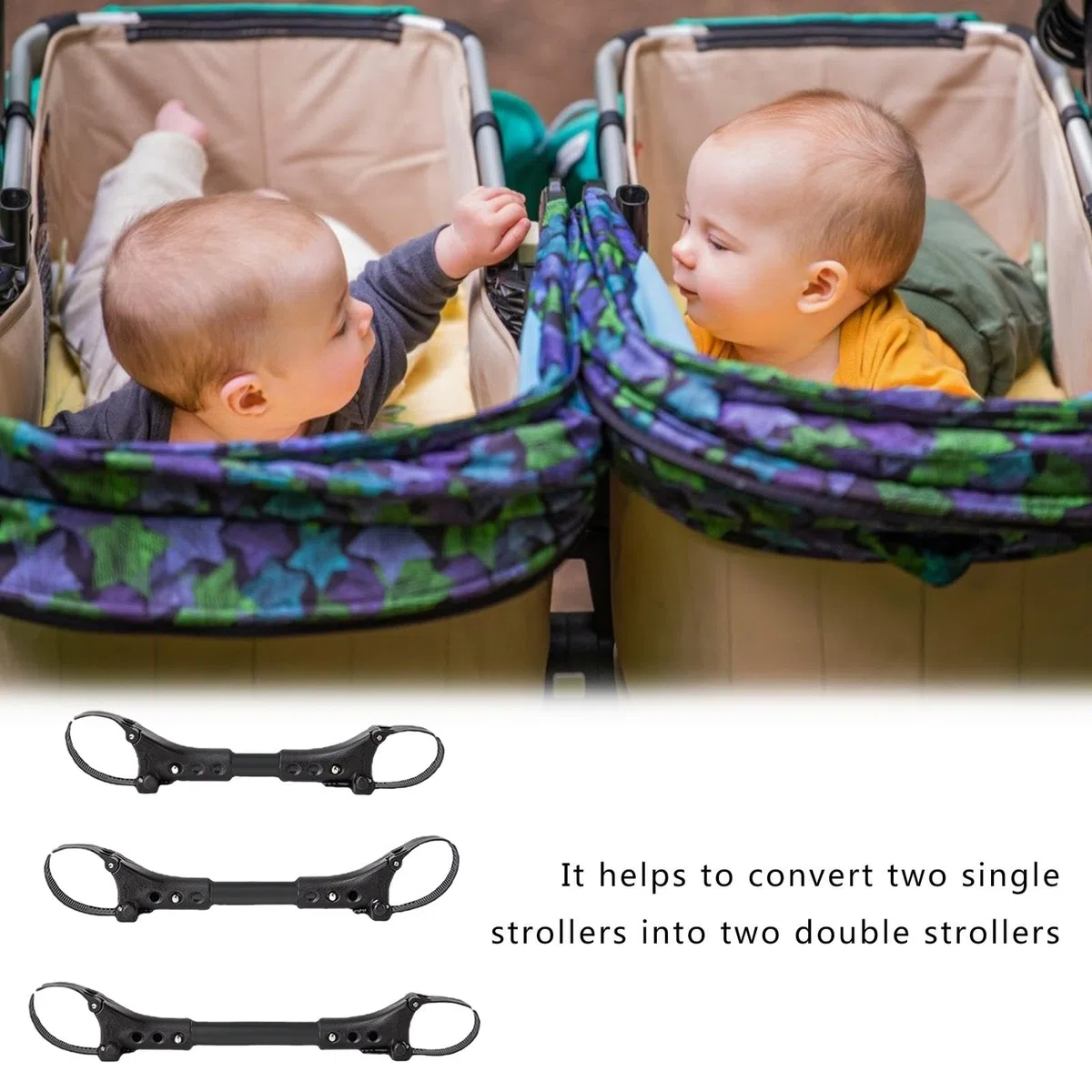 Conectores de cochecito gemelo - Cochecito de bebé gemelo | Conector de junta de cochecito | Cochecito Linker Gemelos | Conector de carrito | Gancho enlazador para cochecito de bebé | Articulaciones