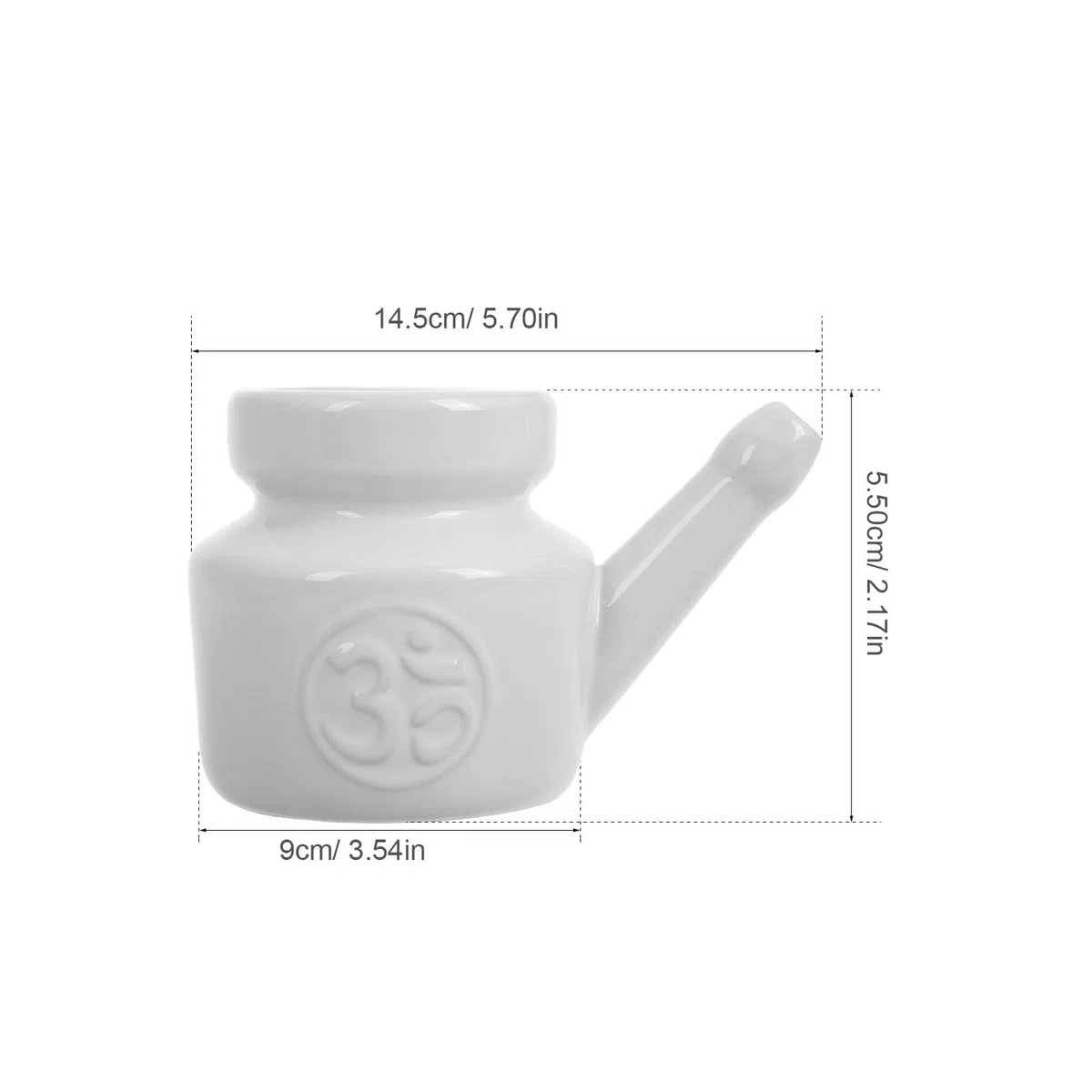 Healvian Olla De Cerámica Para Limpieza Nasal Botella De Enjuague Nasal Seguro Reutilizable Para Uso Doméstico Y Yoga 5.70X3.54X3.34In
