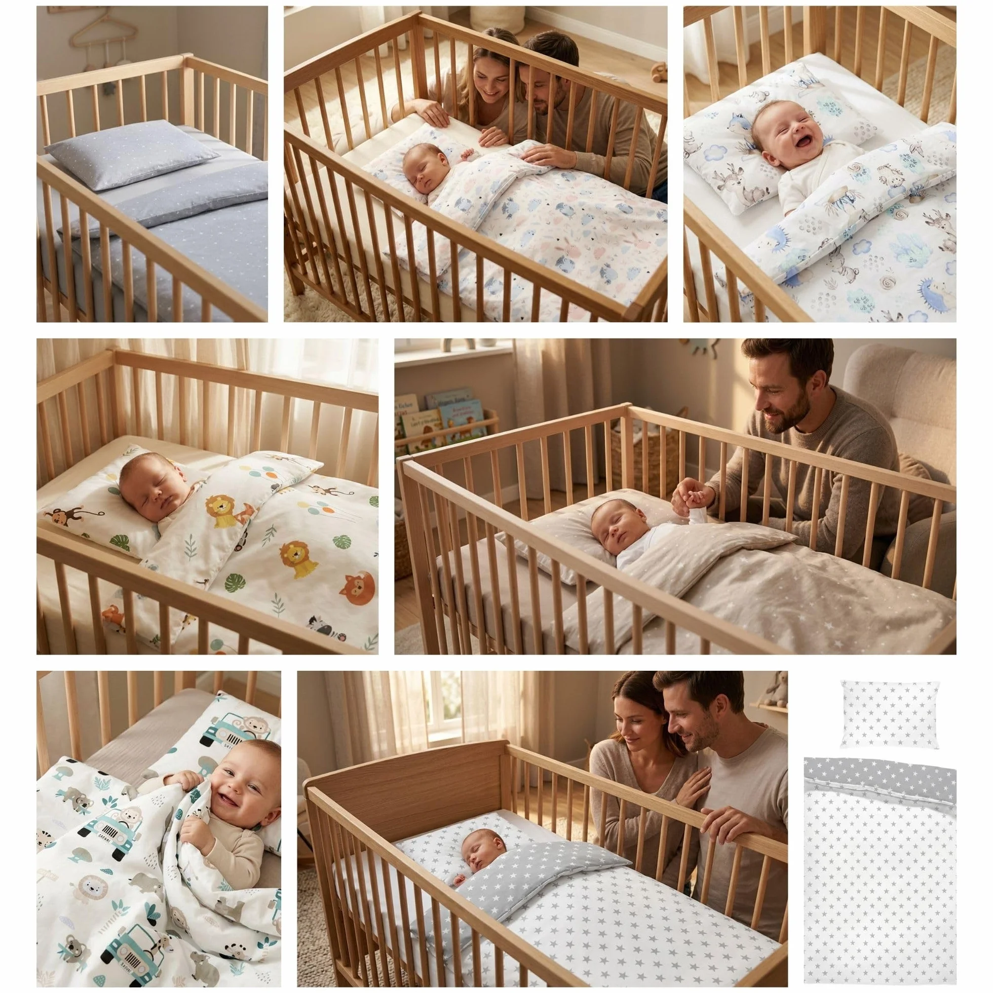 Totsy Baby Funda nordica Infantil 100x135 cm para Cuna 70 - algodón Saco nordico y Cubre de edredon Cama para niños y niñas Juego Fundas para edredón 100 x 135 cm con Almohada 60 x 40 cm Oeko-Tex