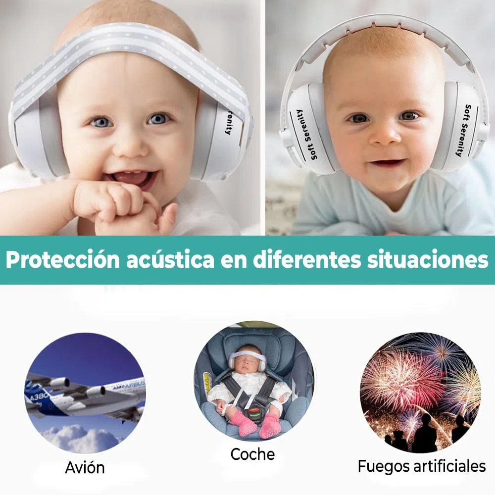 Casco antiruido para bebé 2 en 1 con funda de transporte, protección auditiva para bebés, casco de avión y niños de hasta 4 años, perfecto para dormir, viajes y festivales, certificado