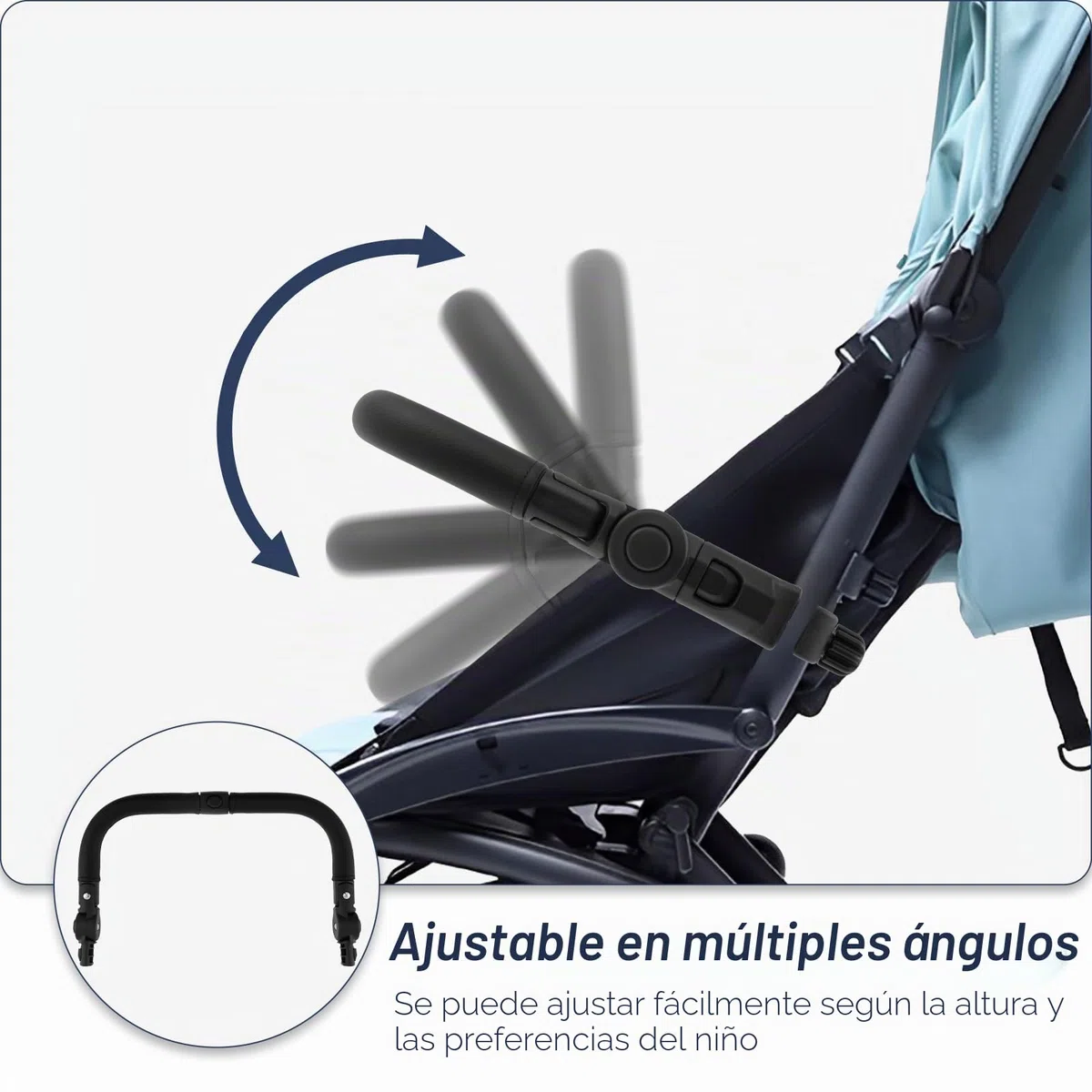 Barra de parachoques universal para cochecito de bebé, ángulo ajustable, reposabrazos desmontable, barra transversal, accesorios de piezas para cochecito de bebé