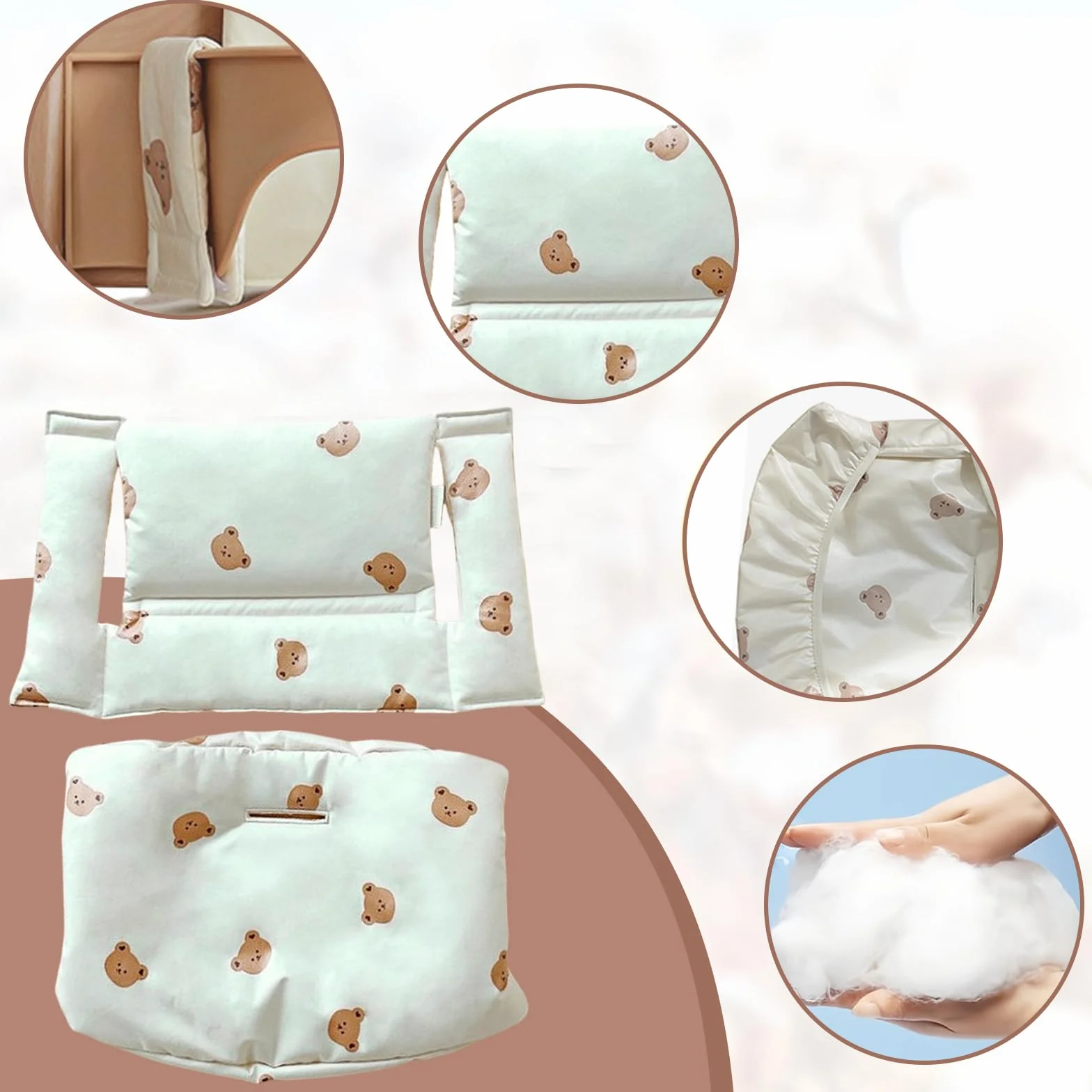 Cojín para trona Stokke Tripp Trapp: cojín para trona de bebé impermeable de 2 piezas, cojín para trona suave y extraíble para bebés, fácil de limpiar, fácil de pegar