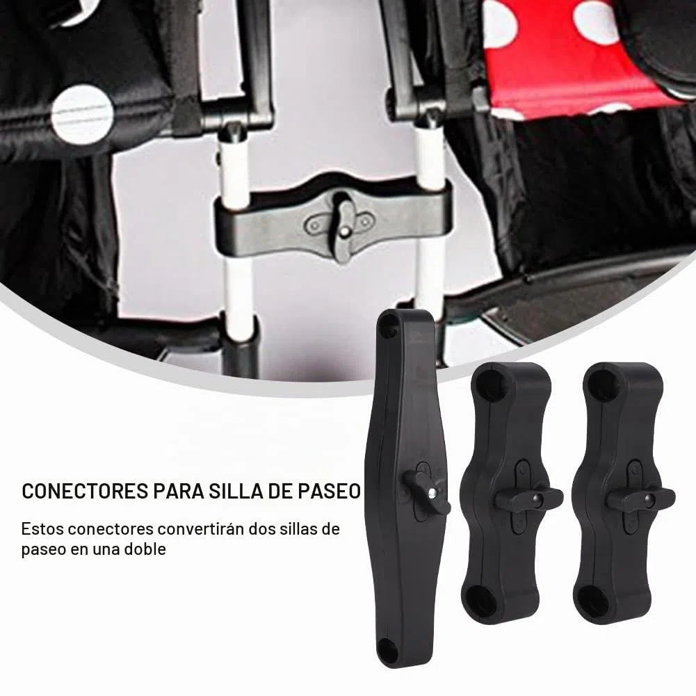 Faderr 3 Conectores para Cochecito de bebé, Accesorios de Conector para Cochecito Gemelo, acoplador para Sillita de Paseo, Gancho de liberación rápida para Enganche de Seguridad portátil