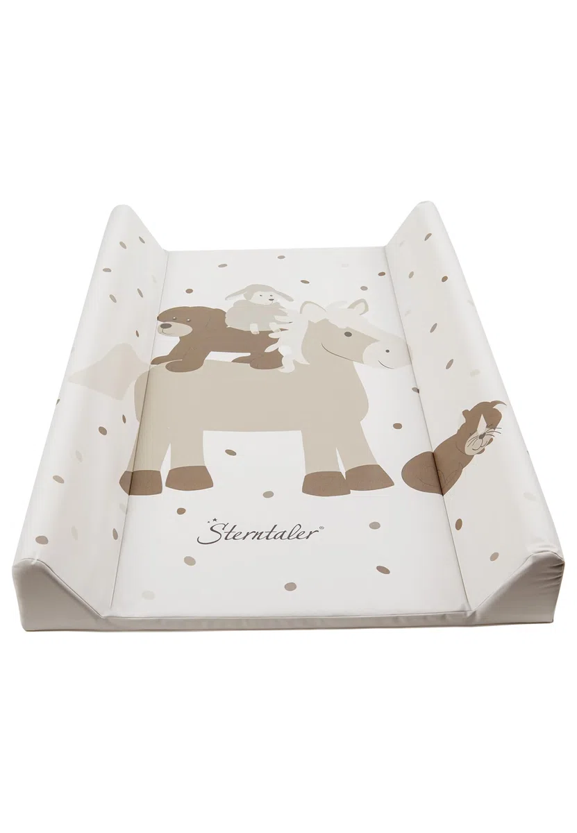 Sterntaler Cambiador de casa de granja – Cambiador con diseño impreso – Cambiador 50 x 70 cm – Higiénico y facilita el cambiador, fácil de limpiar y limpiar, color crudo