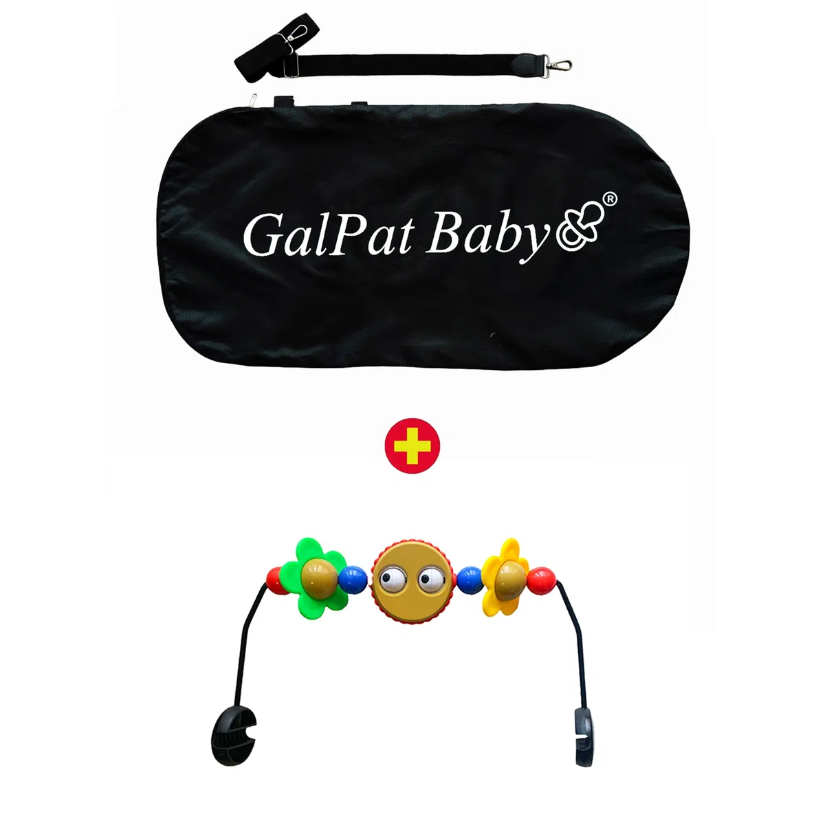 GalPat Baby Juguete para Hamaca - Arco de Juguete con Juegos para Hamaca - Compatible con Hamaca Babyjorn y GalPat Baby Contiene Juguete Musical y sonajeros para tú bebé (Arco + Bolsa)