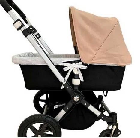 Vestidura capazo 100% algodón bebé universal - Compatible bugaboo inglesina Jané - Primavera - Verano - Invierno (gris)