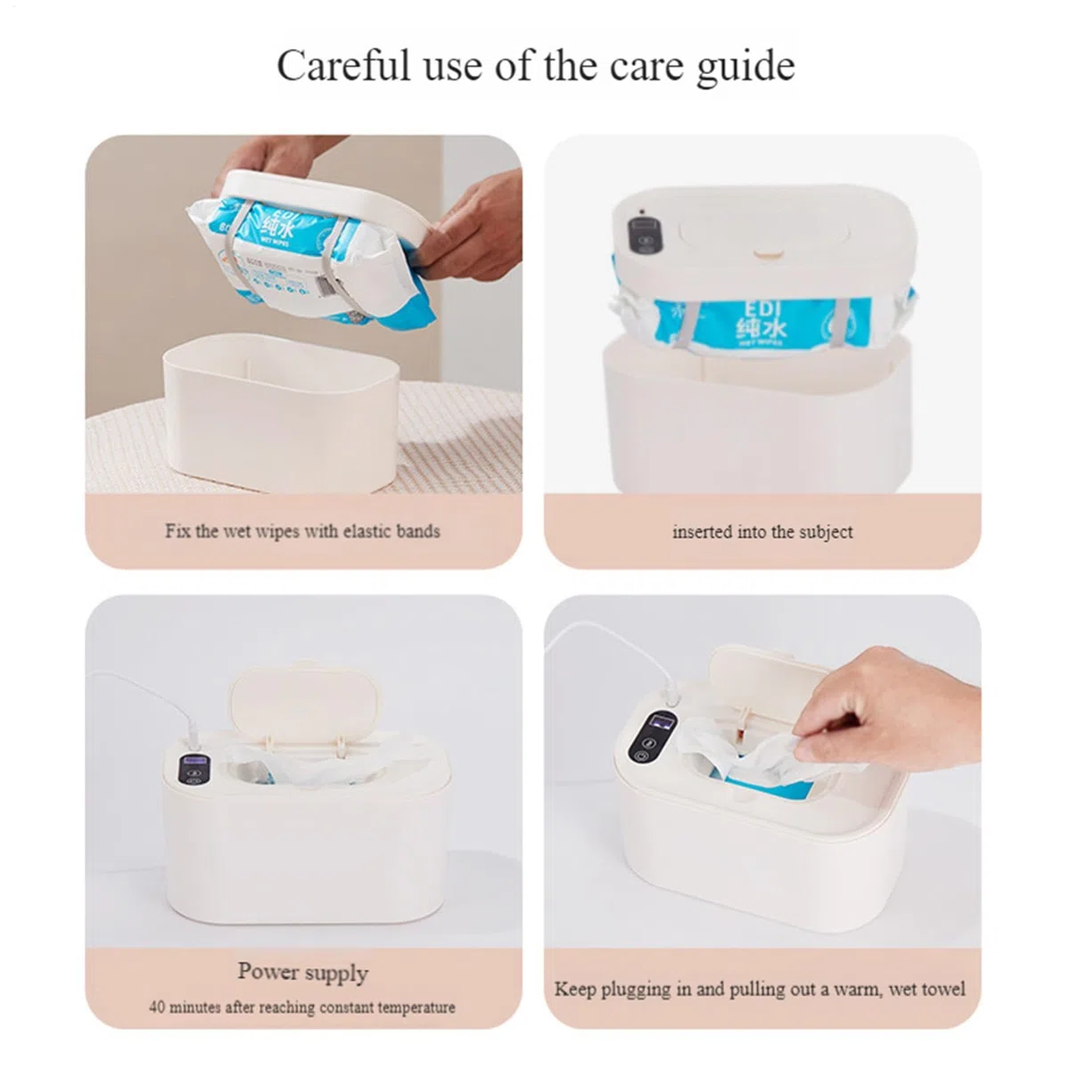 Calentador de toallitas para bebés: calentador de toallitas con calefacción, mantiene las toallitas calientes, cómoda máquina de toallitas húmedas | Calentador portátil para caja de cuidado de bebés,