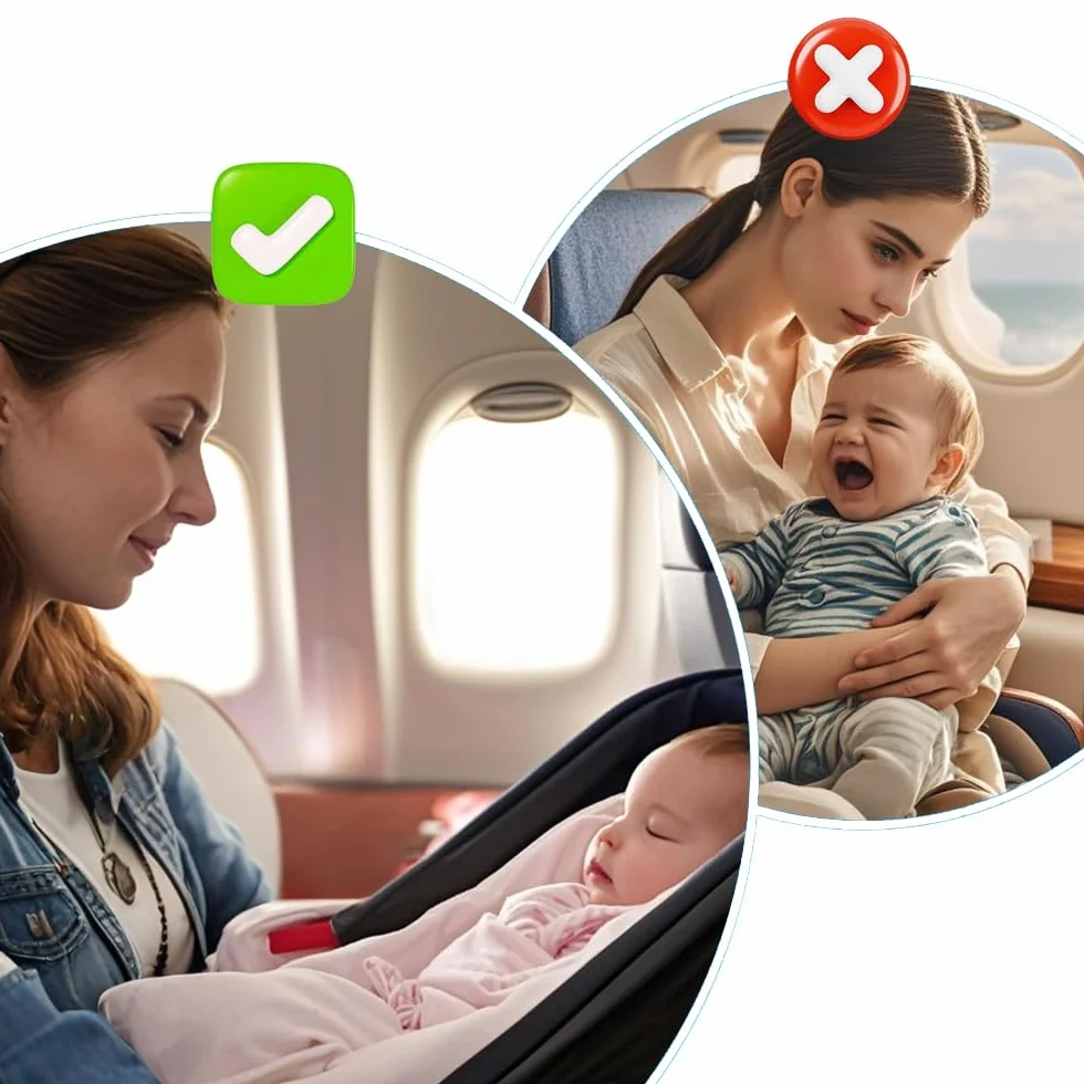 YGCHEN Hamaca de Viaje para Avión, Cuna Portátil para Avión, Cuna de Viaje Ligera para Bebés, Accesorio para Asiento de Avión, Accesorio Indispensable para Viajar en Familia