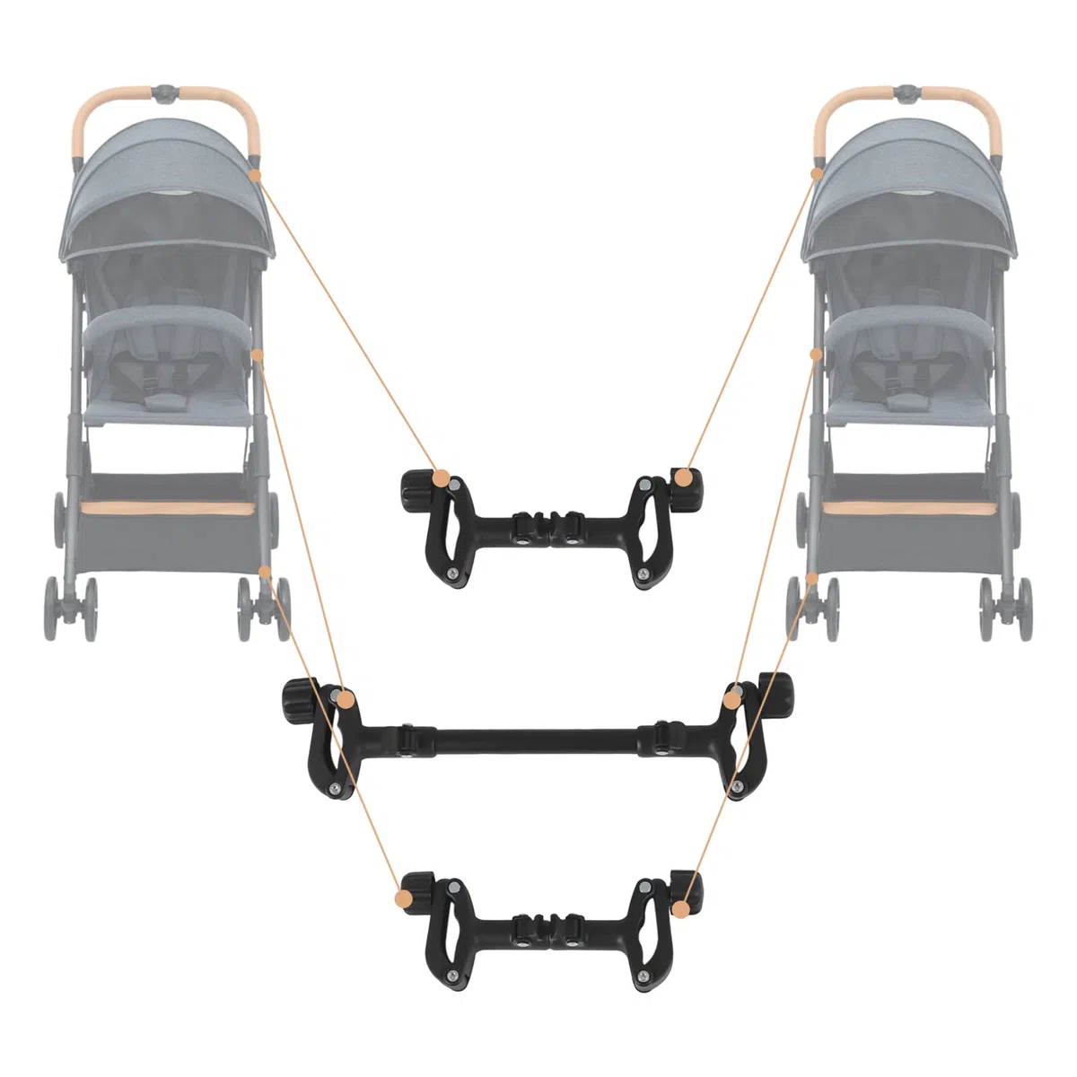 Conector universal para cochecito de bebé, conectores de cochecito para gemelos al aire libre
