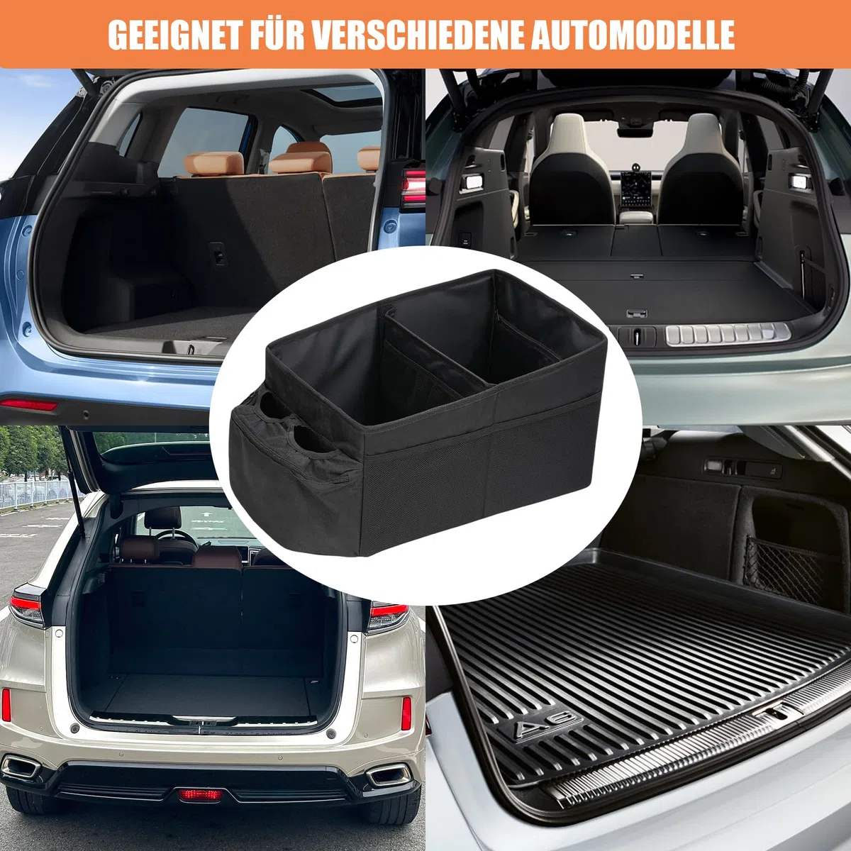 Organizador Asiento Coche, Organizador Coche para Asiento Delantero Trasero de Coche, Plegable, Organizador maletero coche asiento, Con Portavasos para Ropa, Juguetes y Suministros de Oficina
