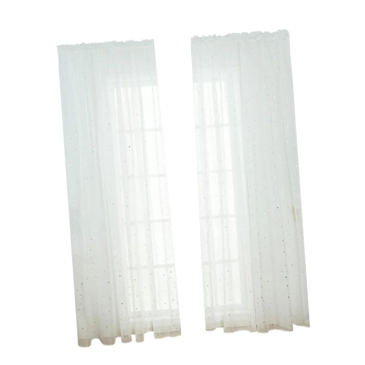 Cortinas Transparentes para Dormitorio Infantil Niña con Estrellas Plateadas Y Ojales Paneles De Gasa Fina 106.29X39.37In Luz Natural Y Privacidad para Habitaciones De Niñas