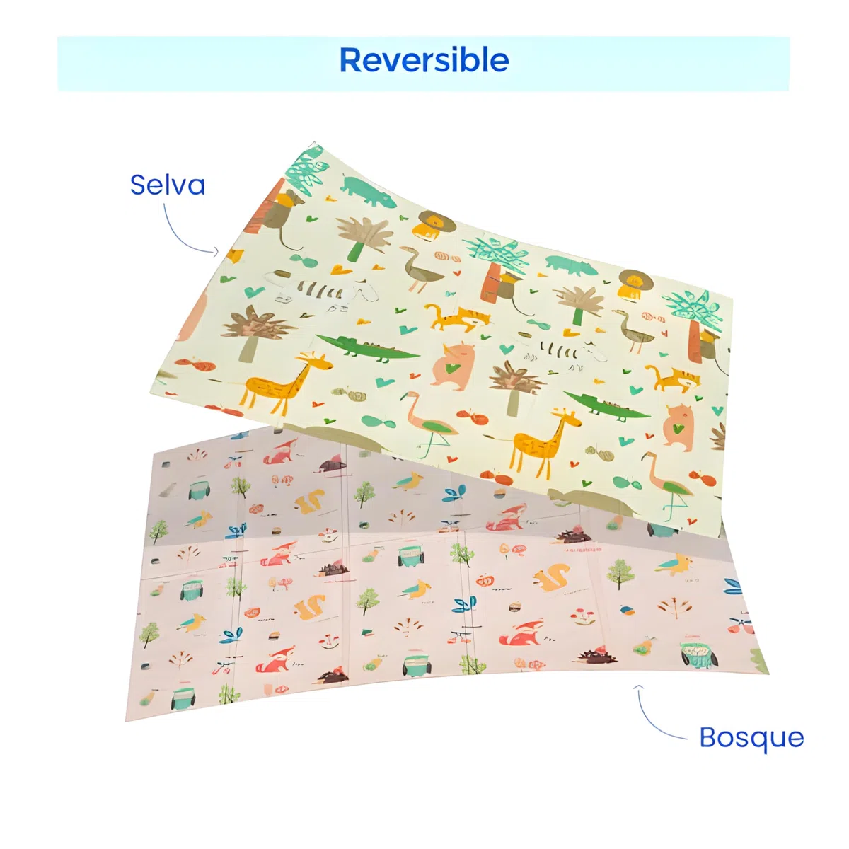 Edibaby, Alfombra Bebé Acolchada Plegable, Diseño Infantil, Colchoneta de Juegos para Suelo, Reversible, XPE, Tapete Baby Play Mat (Native | 200x180 | 1 cm)