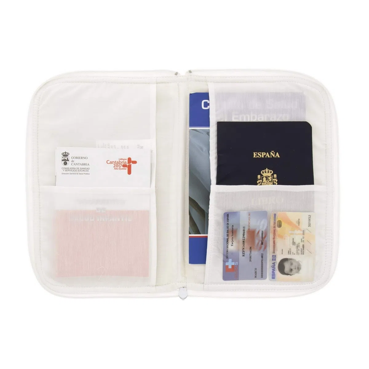 Rosy Fuentes Portadocumentos Bebé - Ideal para Almacenar Documentos Importantes - Diseño Elegante con cierre con cremallera 0-negro