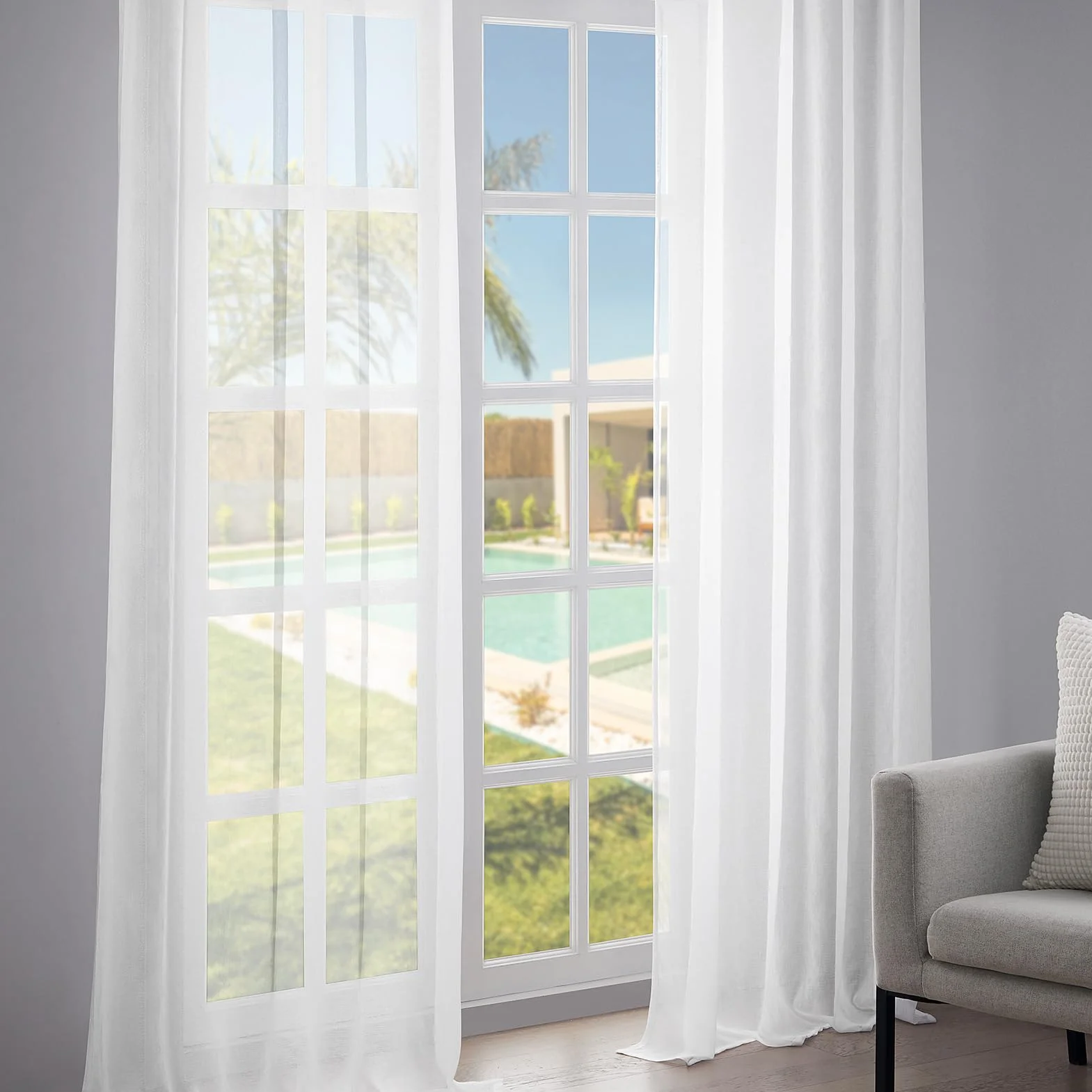 Topfinel Cortinas Cocina Moderno 2 Piezas para la Ventana Corta traslucida 140x145cm visillos Blancos para riel Cortina para la Cuarto de Bebe y decaracion la habitacion