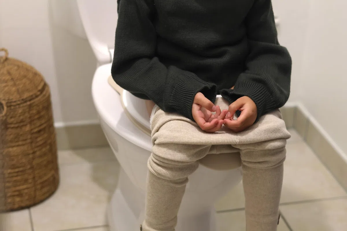 BÉABA, Reductor de Asiento de WC, Asiento Elevador para Niños Asiento de WC con Gancho de Fijación, Diseño Ergonómico Antideslizante, Fácil de Limpiar, Arcilla