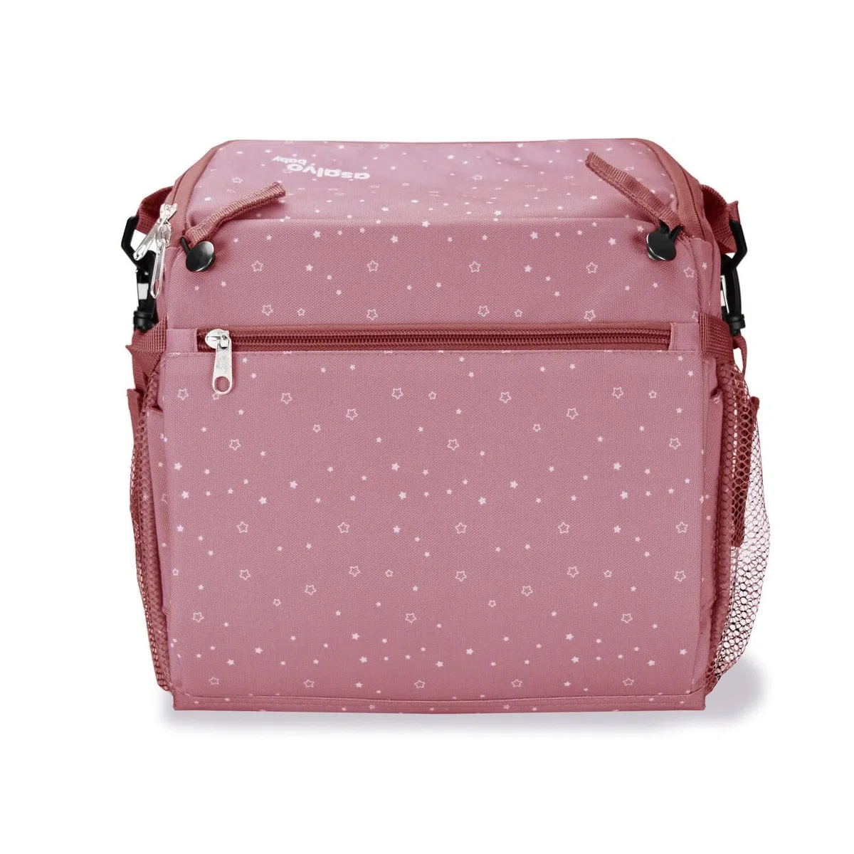 Asalvo BOOSTER HUMMUS Trona Portátil Bebé 2 EN 1 para Viajes y Comidas Fuera, Tronas de Bebé Compactas con Bolsillos para Accesorios, Trona Plegable y Portátil para Bebés con Arnés de Seguridad, Rosa