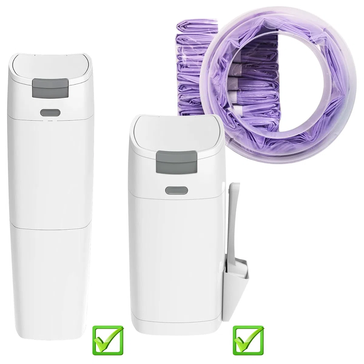 12 Recambios para Cubos de Pañales, Recambios de Papeleras de Pañales, Recambios Contenedor Pañales, Recambios para Pañales para Contener 2500 Pañales con 7 Capas de Barrera de Olor