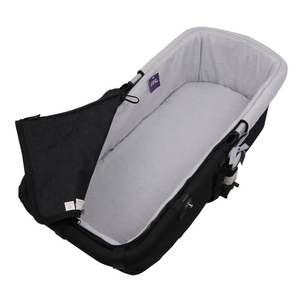 Funda Capazo para Bugaboo Donkey 5 - Donkey 3 - Donkey 2 GRIS MELANGE.Gris - Acolchado Transpirable- (100% Algodón)