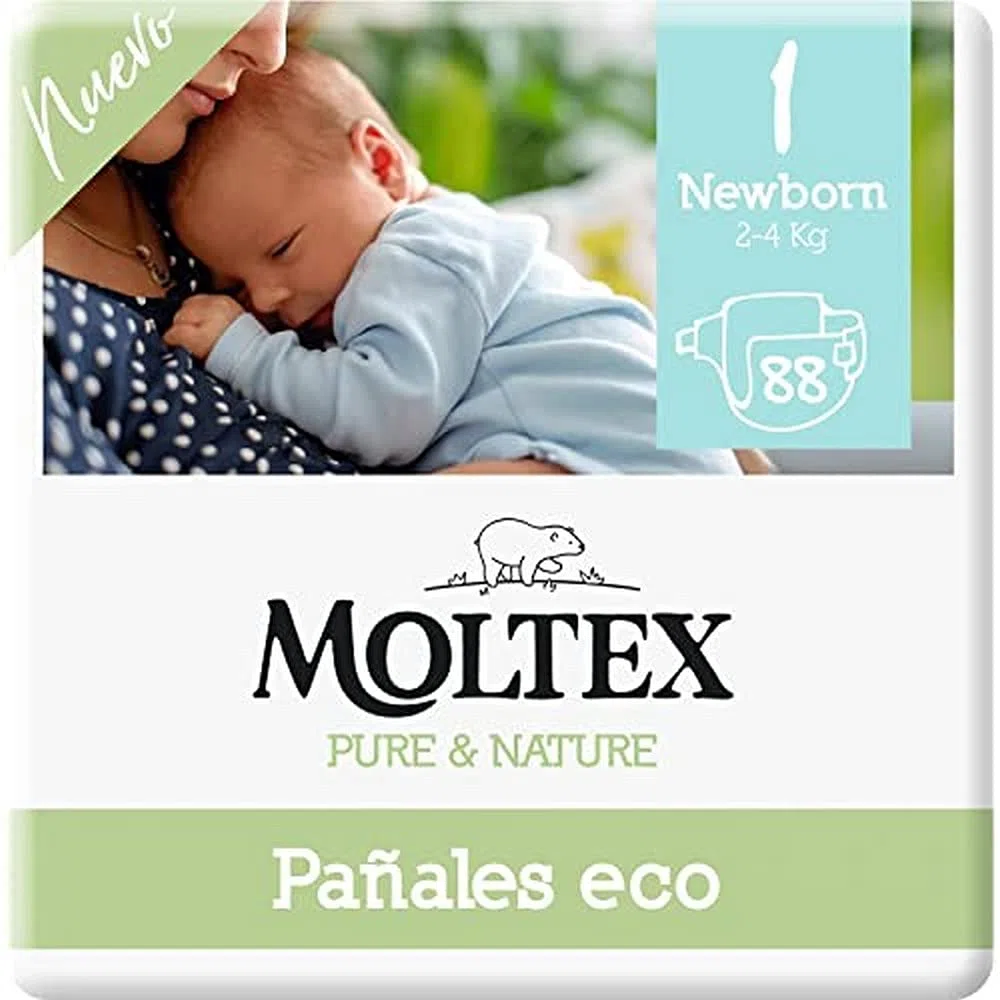 Moltex Pure & Nature Pañales Ecológicos Talla 1 (2-5 kg) - 88 Pañales