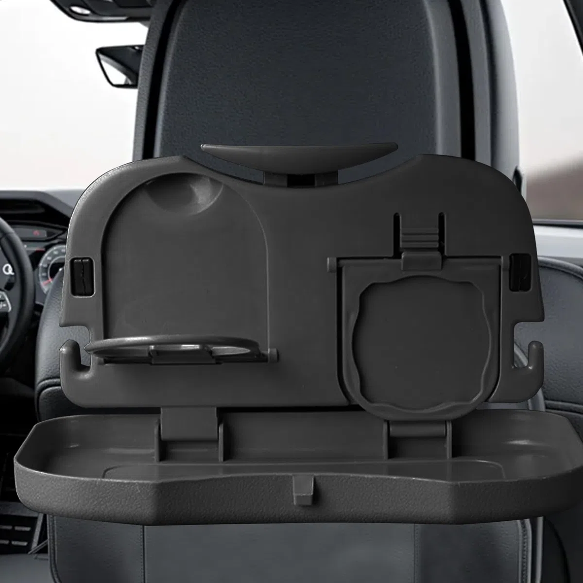 Bandeja Mesa para Asiento De Coche - Mesa Plegable para Coche con Portavasos - Portátil para Portátil Comer Trabajar Viaje Niños Adultos