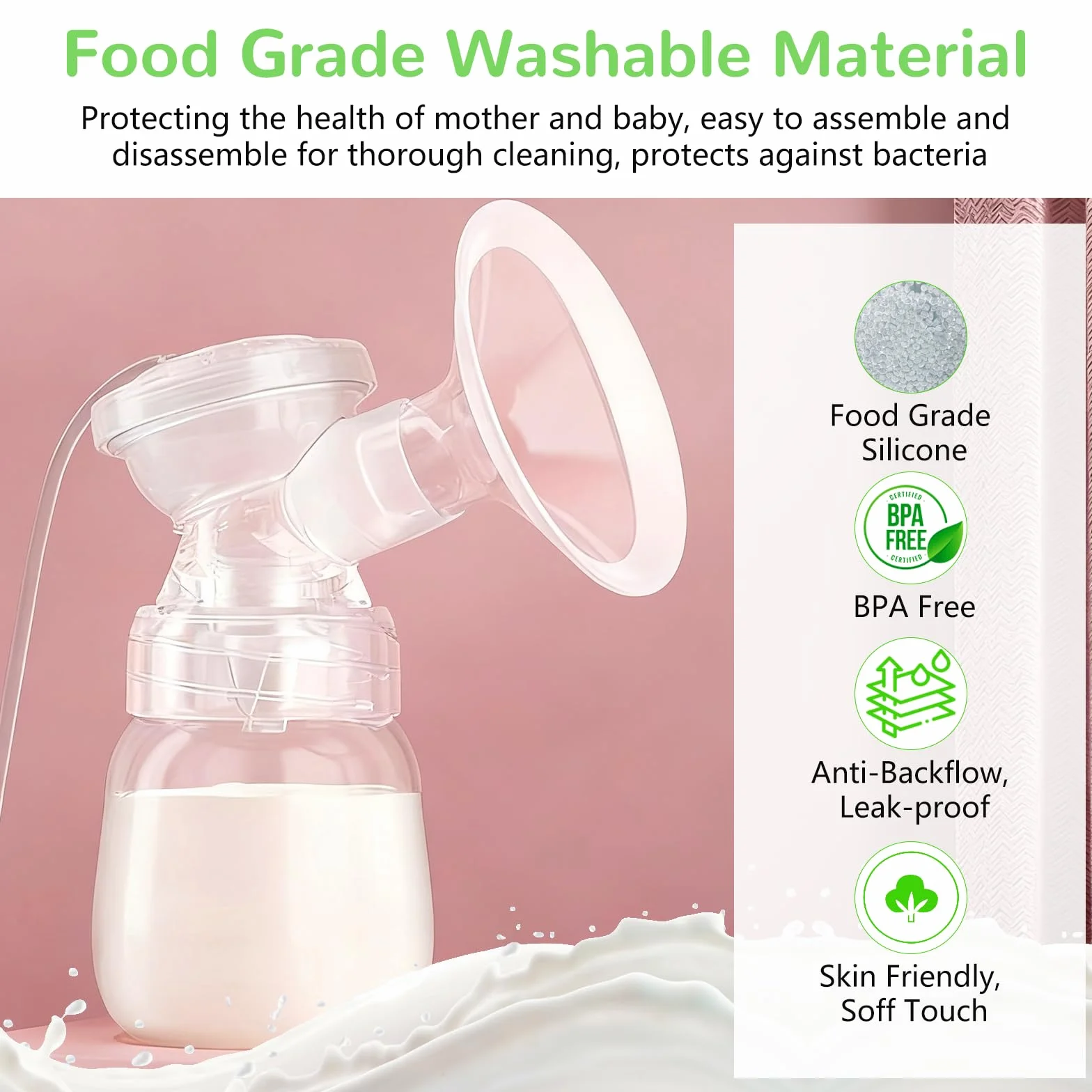 Sacaleches Eléctricos Doble, Extractor de Leche Portátil, 3 Modos 9 Niveles, Sacaleches Electricos Manos Libres, Sin BPA, Extractor de Leche Silencioso e Indoloro para viajes y hogar, Rosa