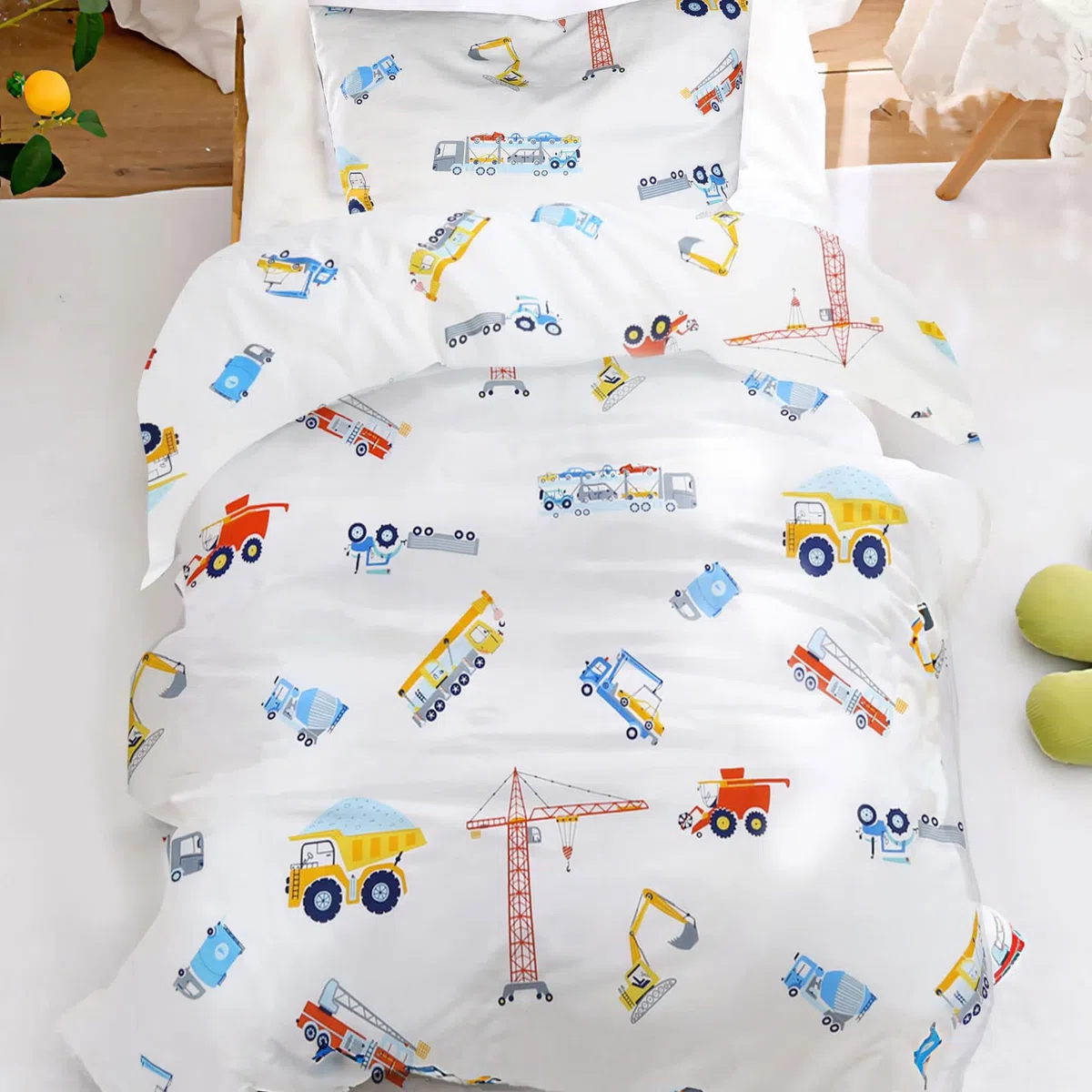 Juego de Ropa de Cama para Bebés Edredones Muselina de Algodón Funda Nórdica 100 x 135 cm Funda de Almohada 40x60 cm