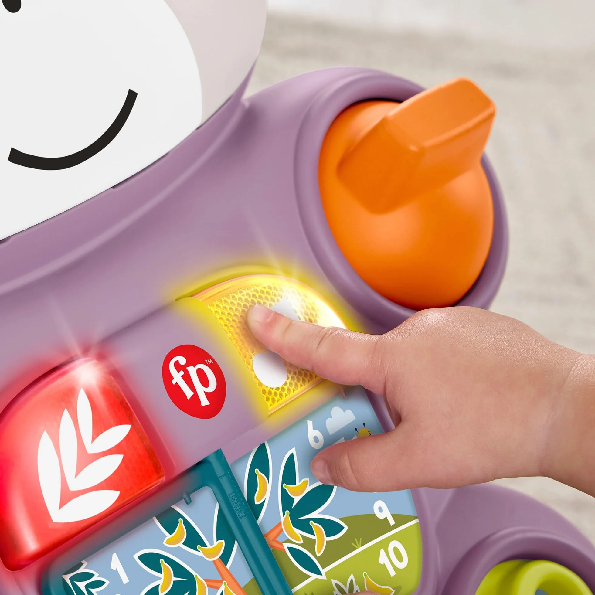 Fisher-Price Andador para bebés Monito morado Primeros pasos, juguete con música, luces y actividades para bebés y niños pequeños a partir de 6 meses, JGW90