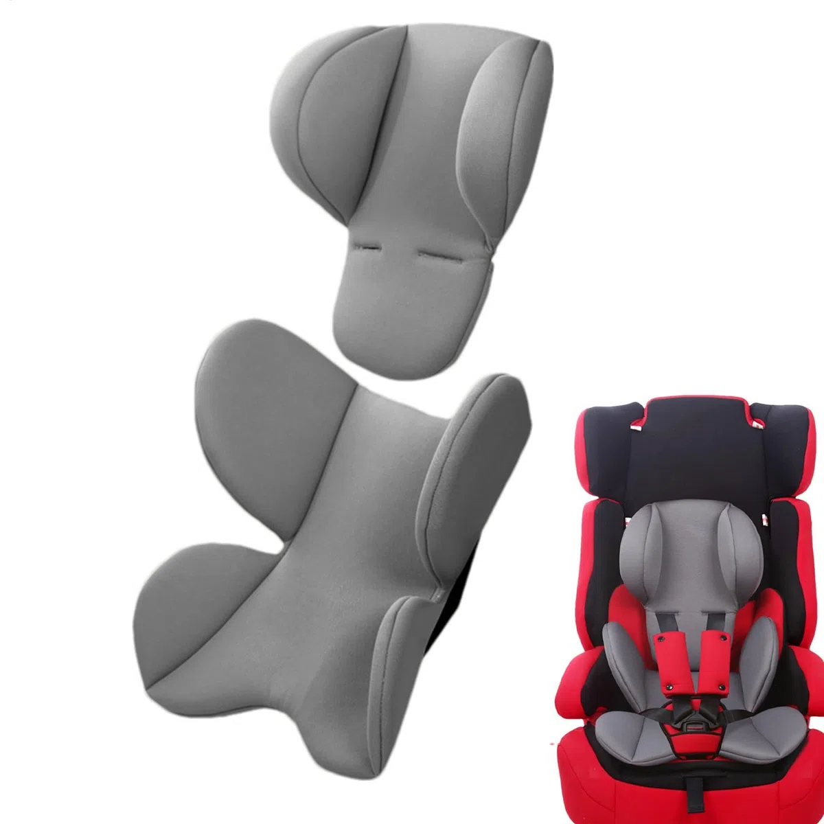 Inserto para asiento de coche de bebé, cojín de cochecito de bebé, almohadillas para asiento de cabeza, cuello, reposacabezas de apoyo corporal, soporte para cabeza y cuerpo para